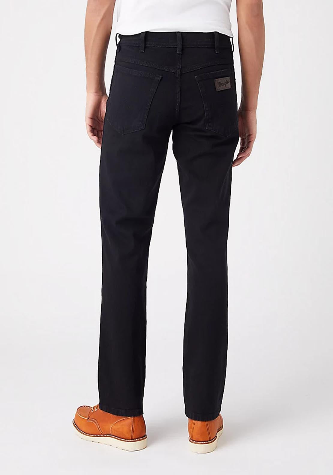Wrangler Texas Stretch Denim Jean - Black Overdye - Black 2 Shaws Department Stores
