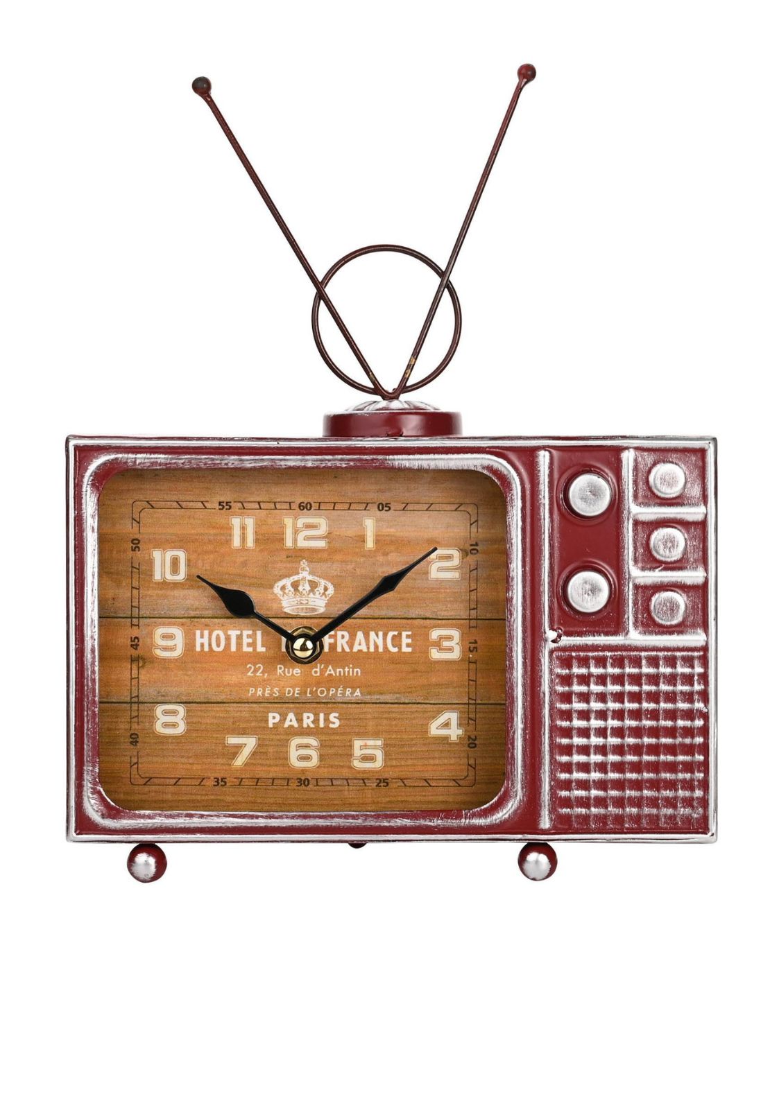 The Home Collection Hometime Metal Mantel Clock - Retro Tv 1 Shaws Department Stores