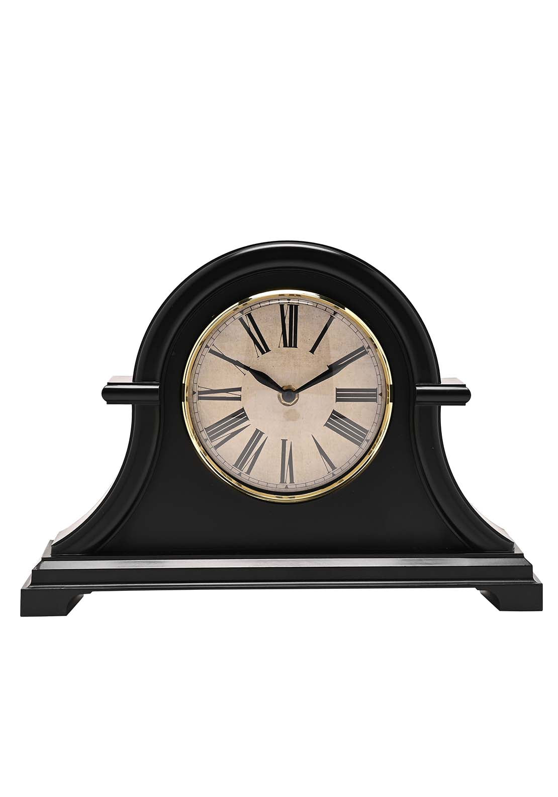 Hometime Broken Arch Mantel Clock Black 1 Shaws Department Stores