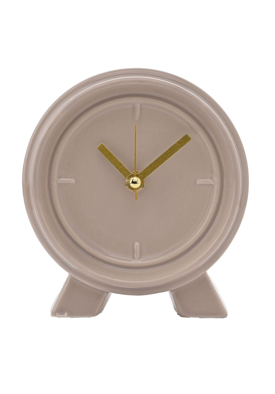 The Home Collection Interval Ceramic Mantle Clock - Biscuit 1 Shaws Department Stores