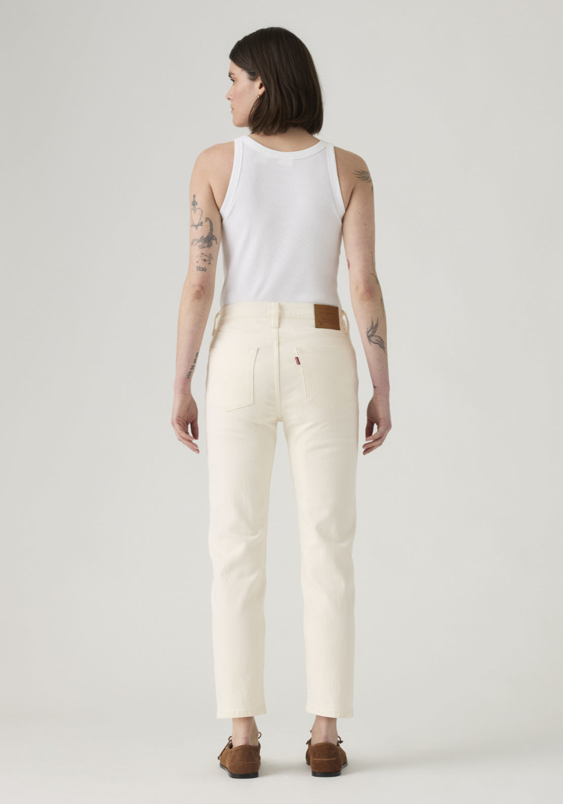 Levis 501 Crop Jeans - White 2 Shaws Department Stores