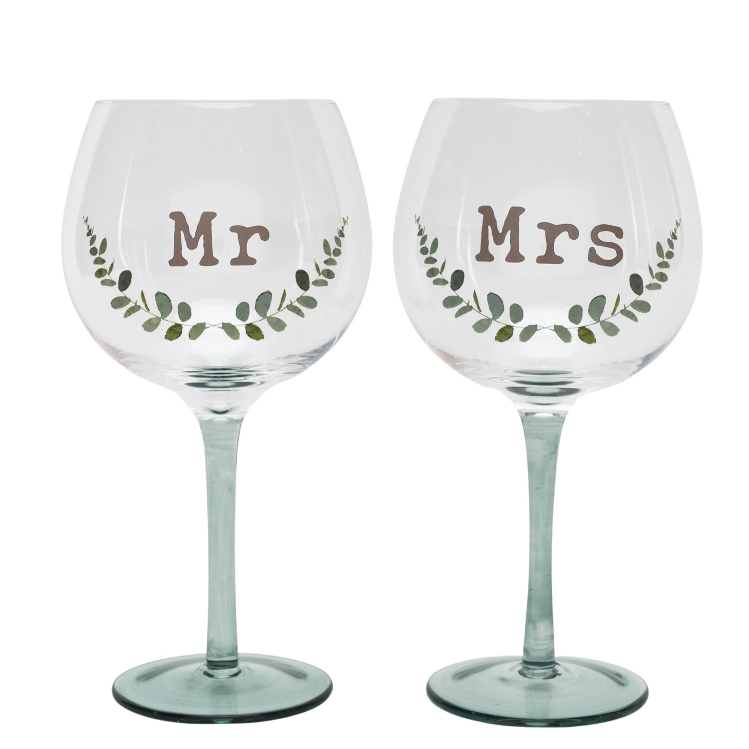 Celebrations Love Story Gin Glass Set of 2 "Mr" & "Mrs" 1 Shaws Department Stores
