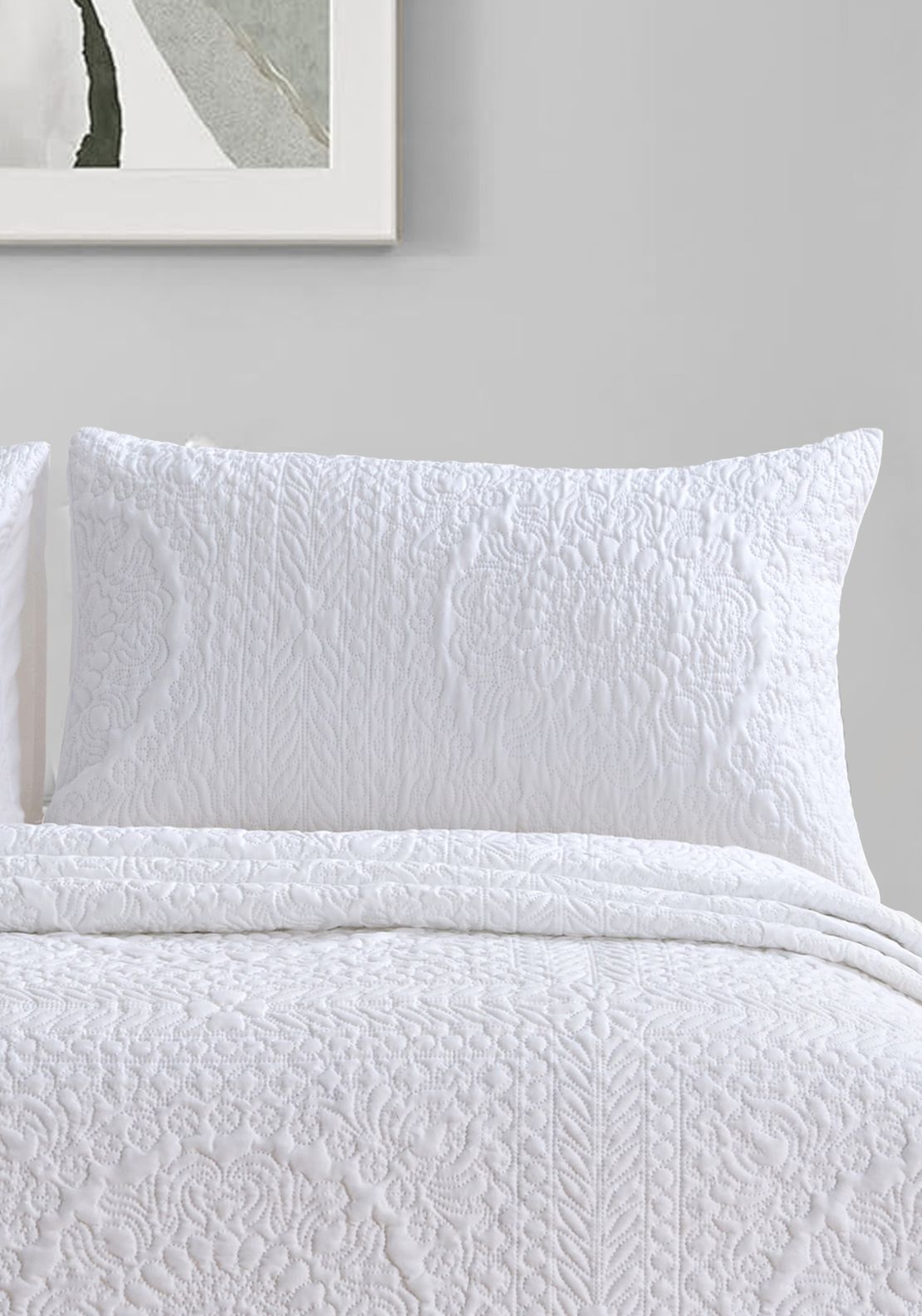 The Home Collection Winchester Throw & Shams Set - White 3 Shaws Department Stores