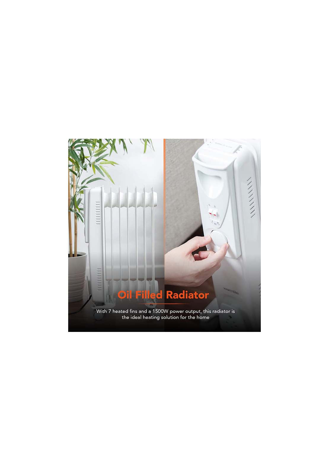 Warmlite 1500W Oil Filled Radiator | Wl43003YW 8 Shaws Department Stores