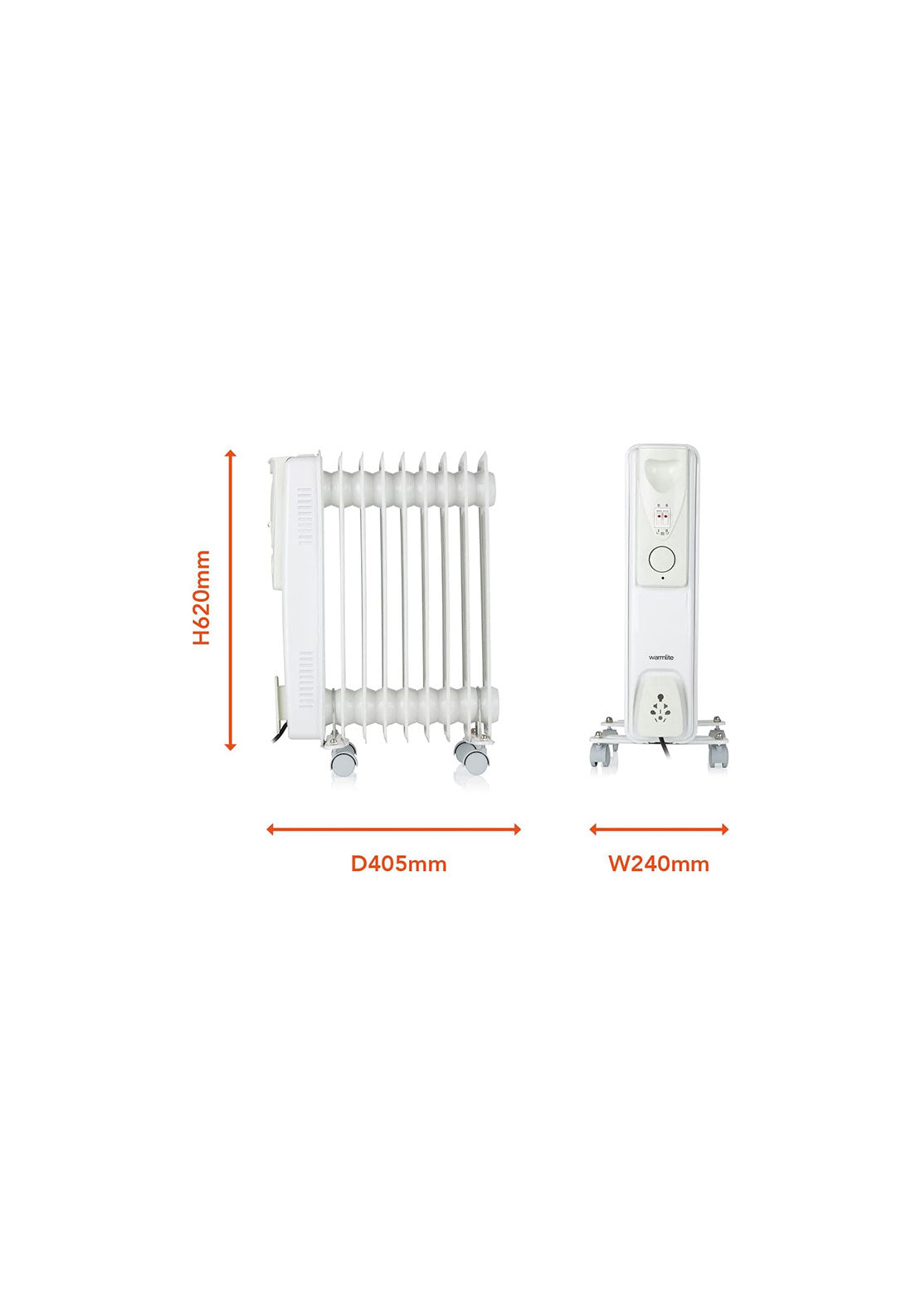 Warmlite 2000W Oil Filled Radiator | WL43004YW 2 Shaws Department Stores
