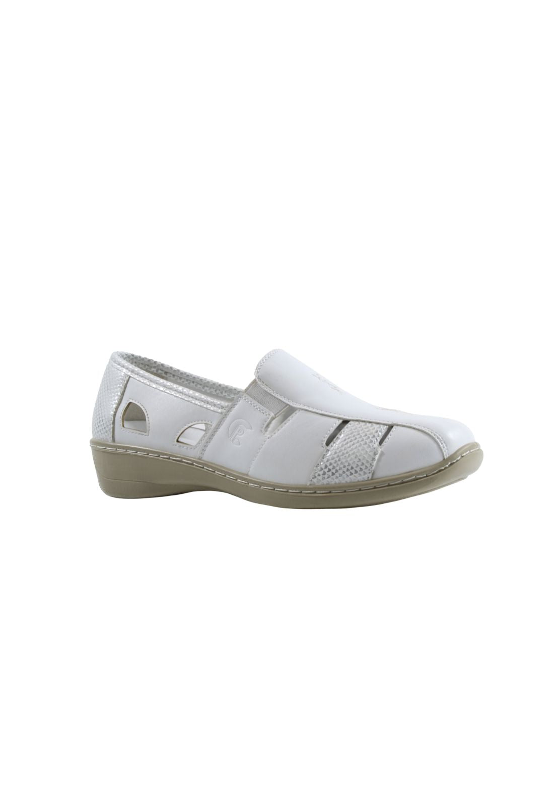 Propet Side Gusset Open Shoe - White 1 Shaws Department Stores