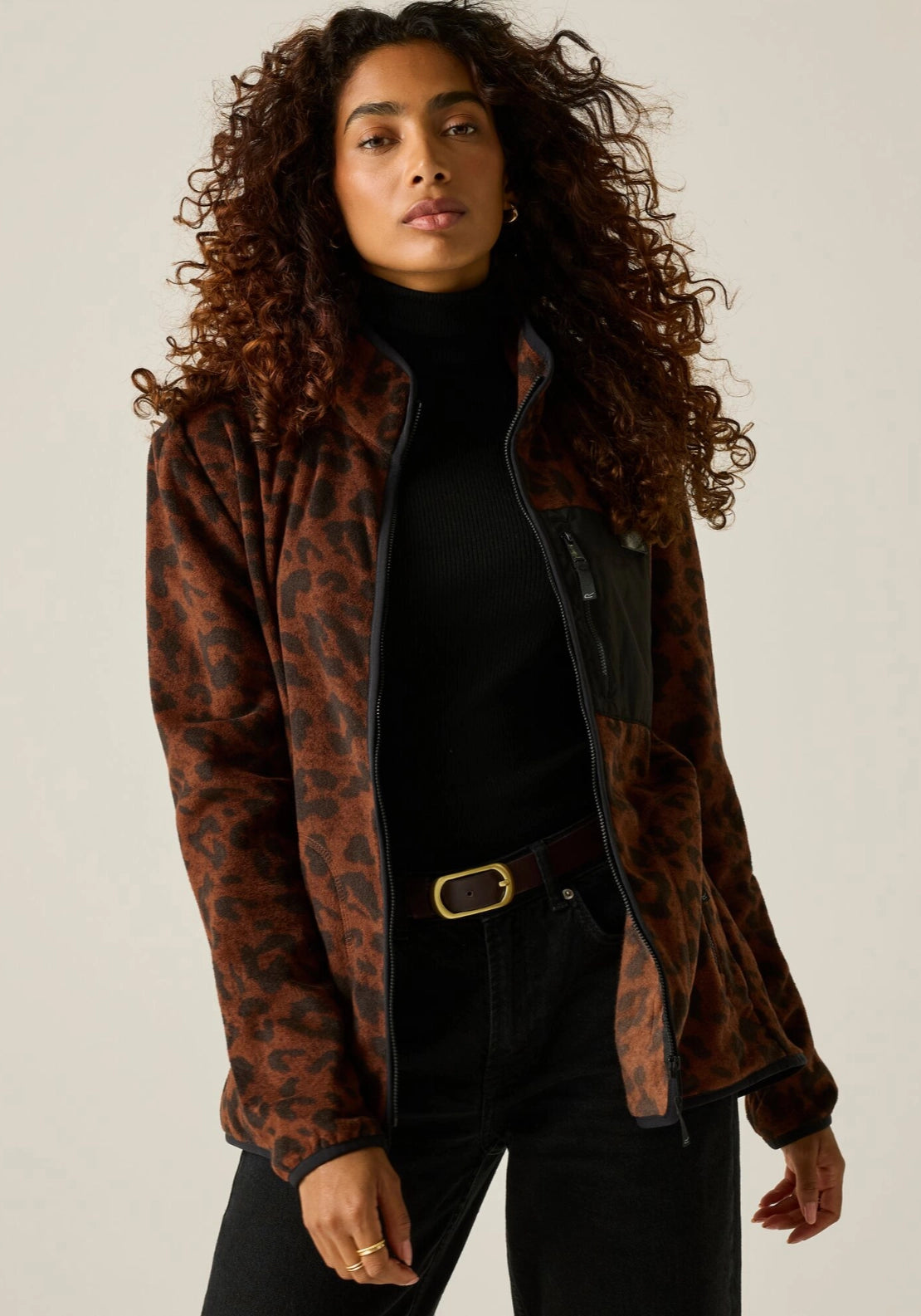 Frankie Full Zip - Lepard Print