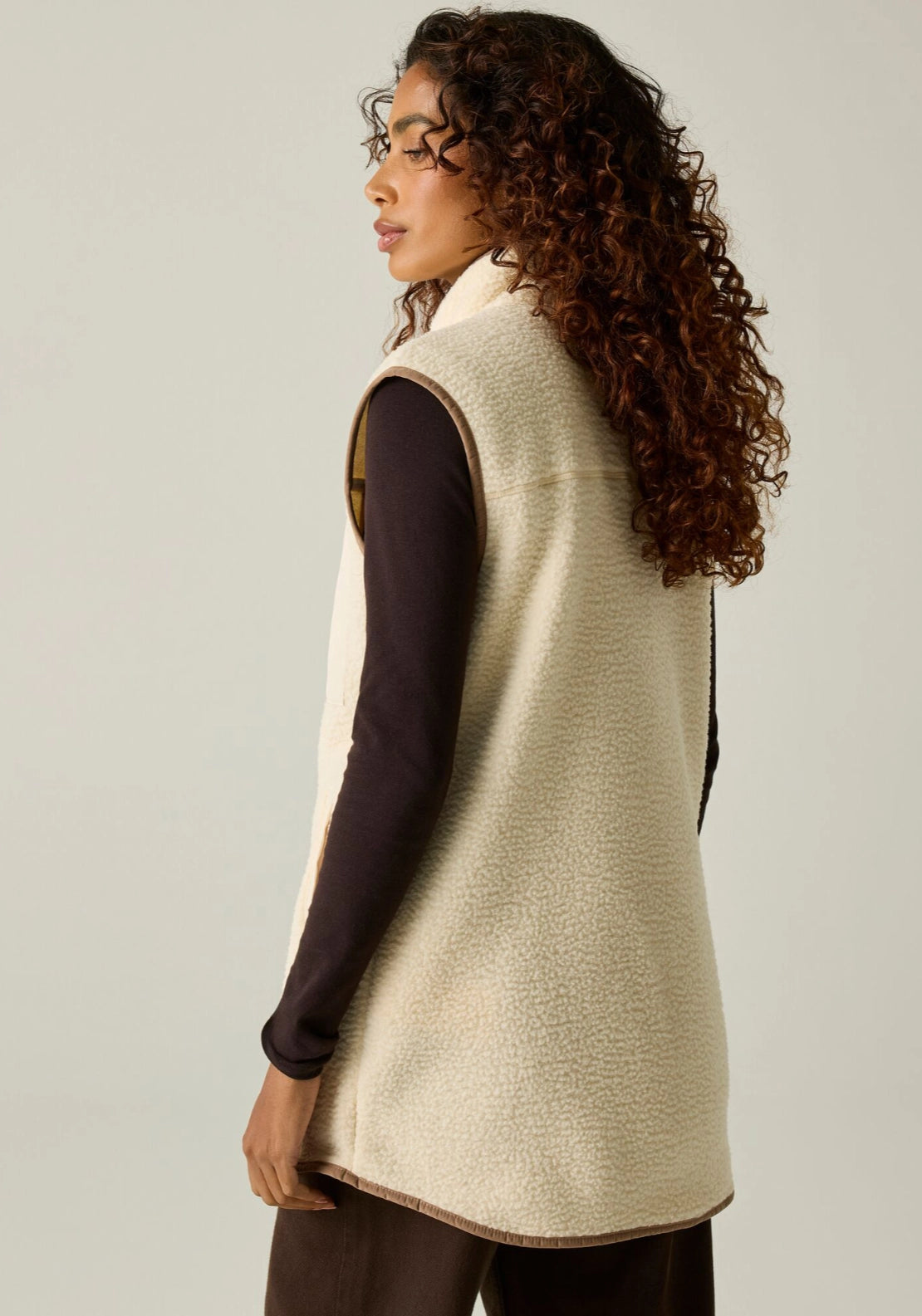 Frankie Borg Longline Bodywarmer - Light Vanilla Moncha