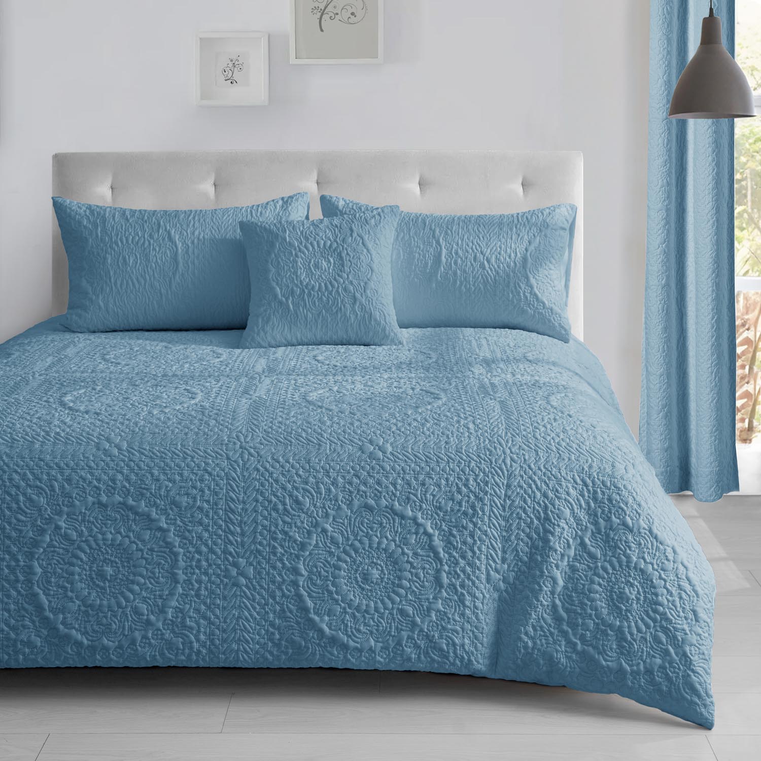 The Home Collection Winchester Duvet Cover Set Blue 2 Shaws Department Stores
