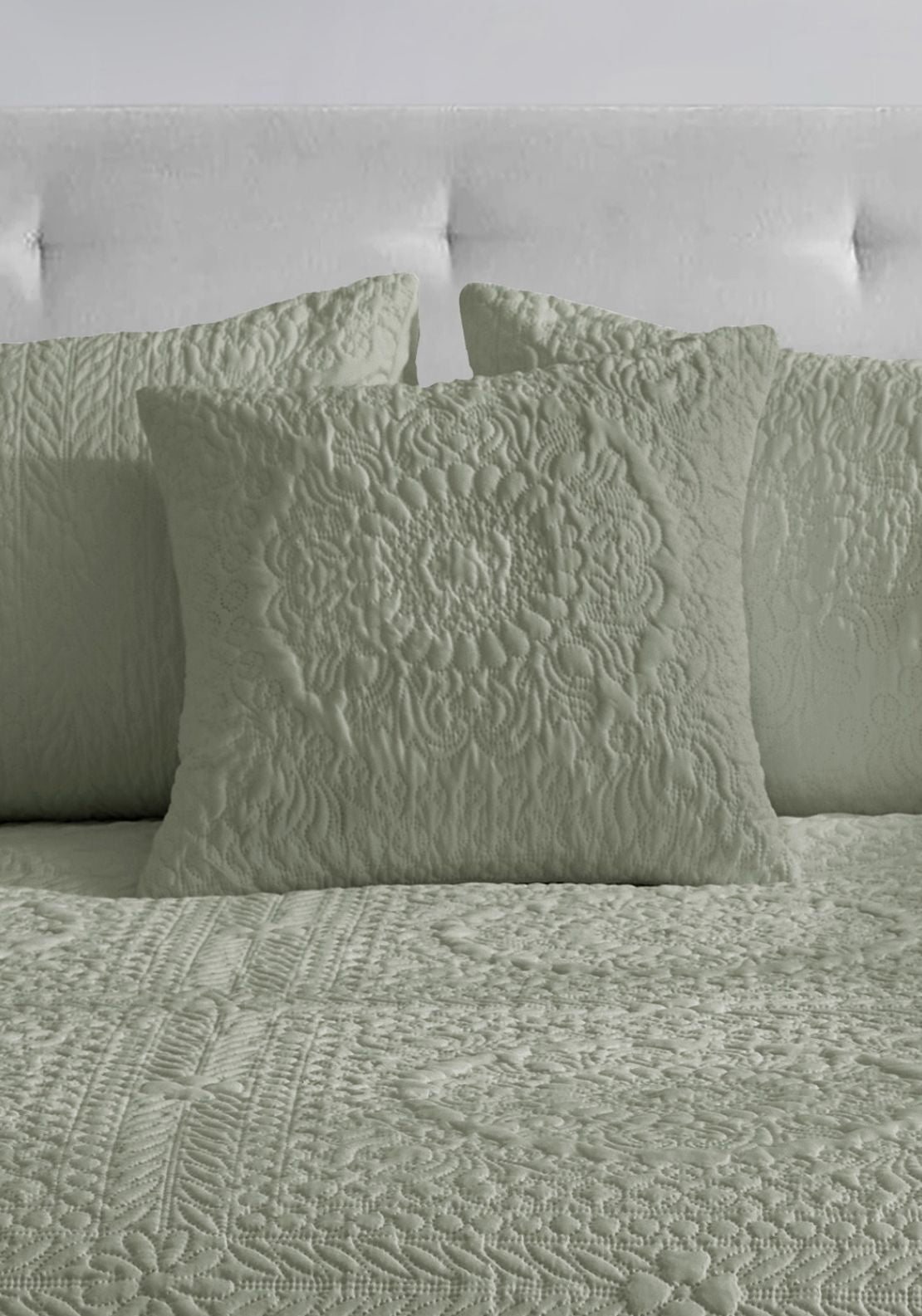 The Home Collection Winchester Cushion - Green 1 Shaws Department Stores