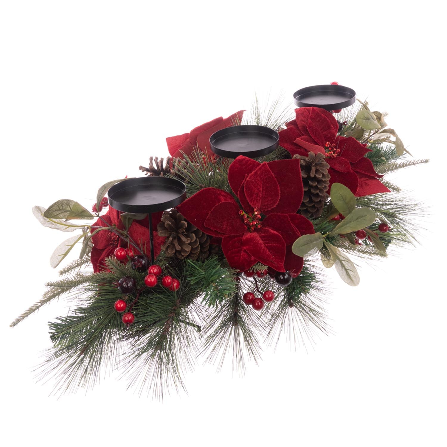 Floralsilk Poinsettia Candle Holder 1 Shaws Department Stores