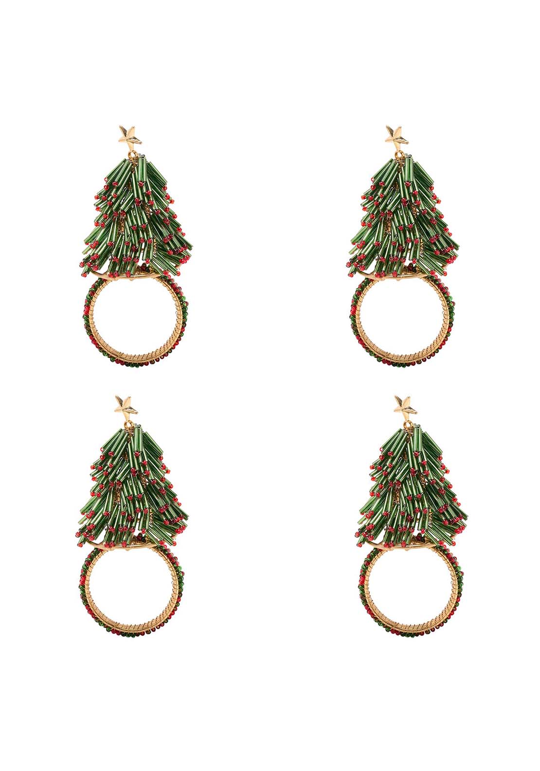 The Home Christmas Beaded Christmas Tree Napkin Rings 2 Shaws Department Stores
