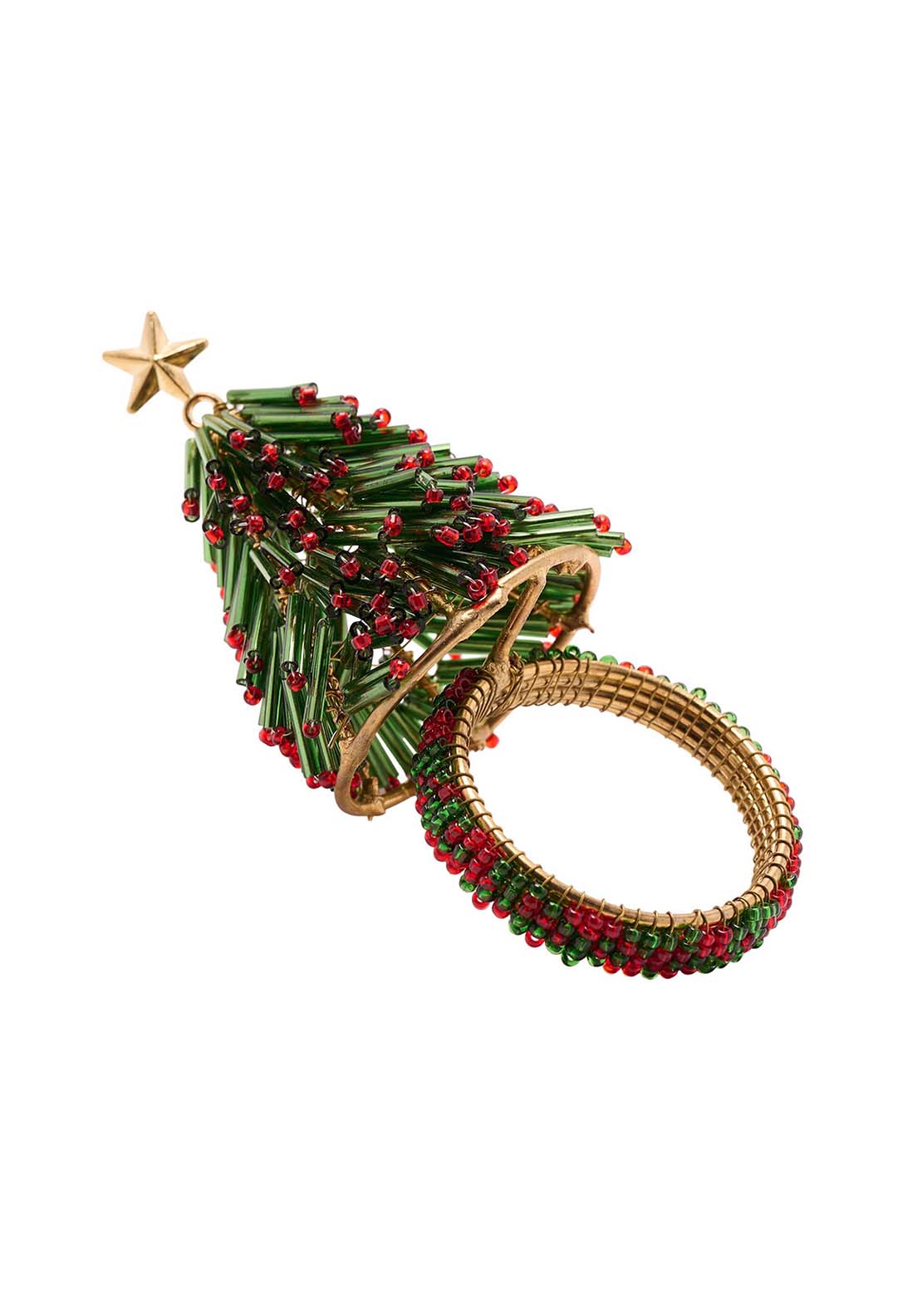 The Home Christmas Beaded Christmas Tree Napkin Rings 1 Shaws Department Stores