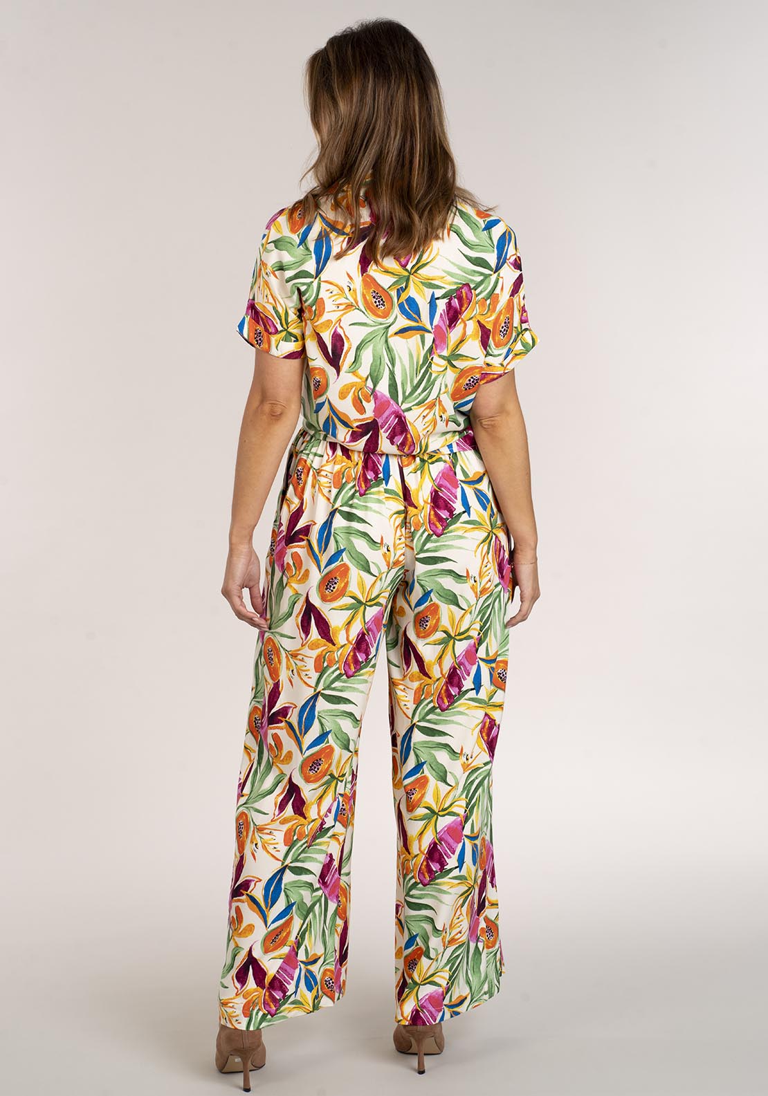Naoise Wide Trousers - Tropical Print 4 Shaws Department Stores