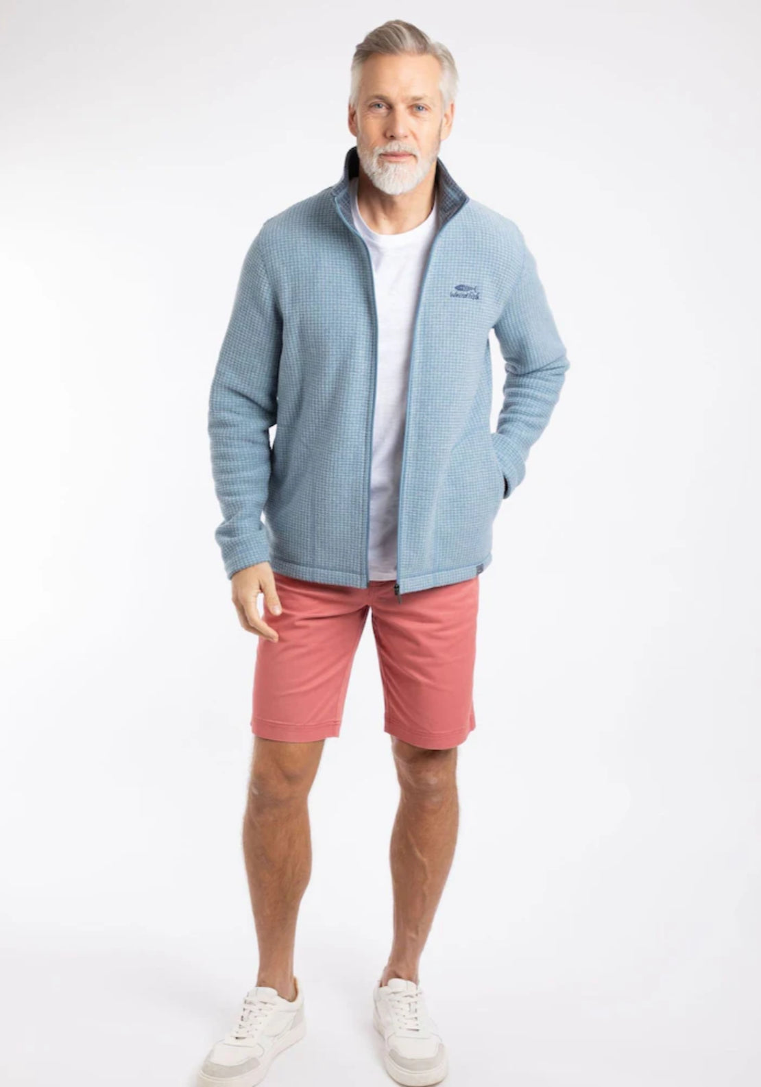 Weird Fish Shires Full Zip Grid Fleece - Blue 5 Shaws Department Stores