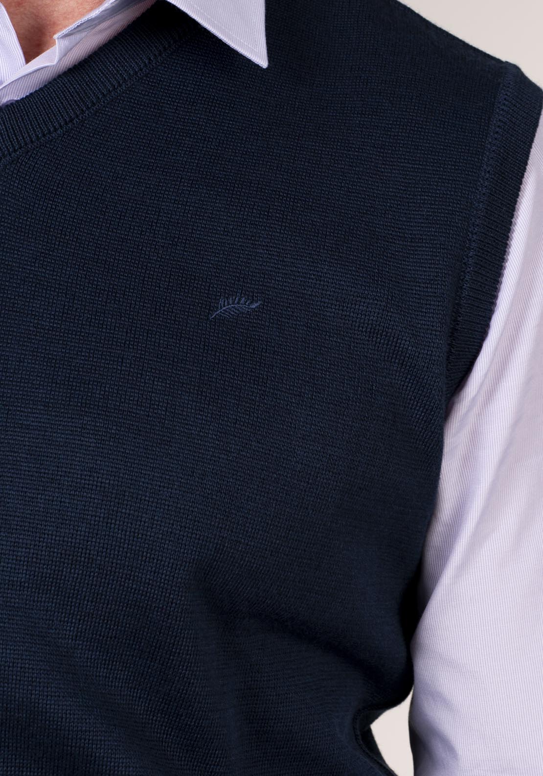 Yeats Plain Slip Over V Neck Knitwear - Blue 5 Shaws Department Stores