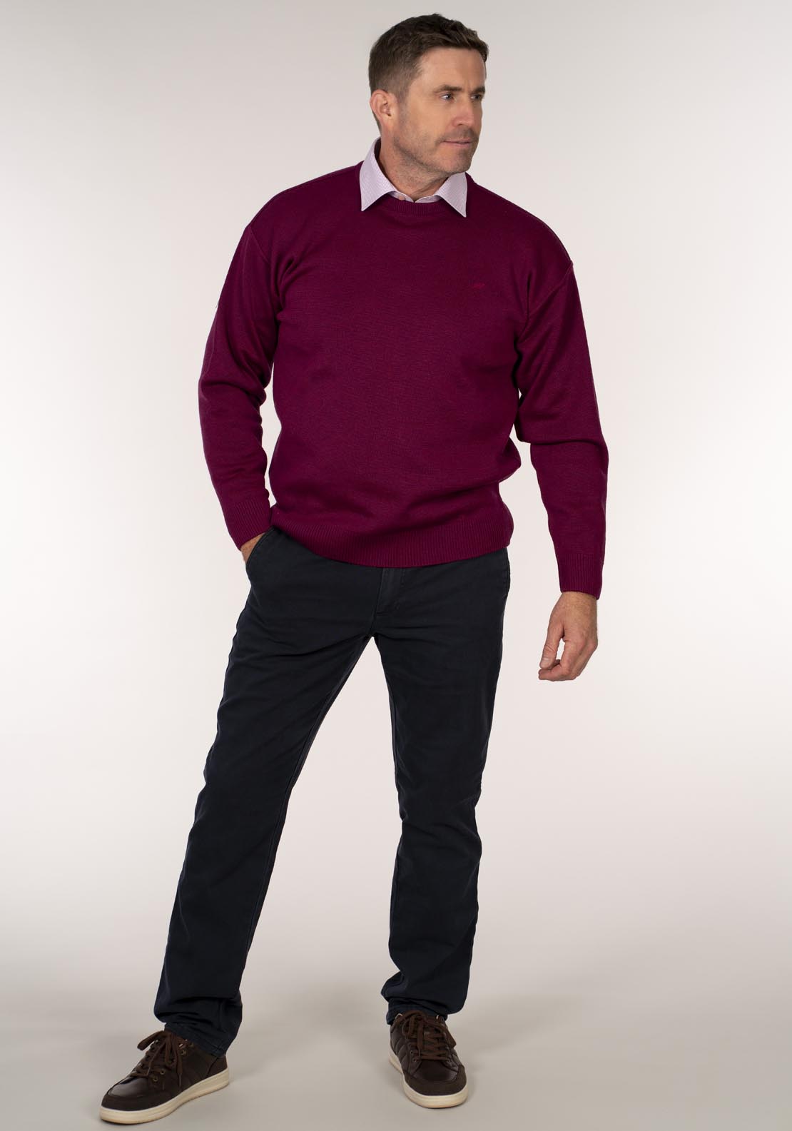 Yeats Plain Crew Neck Knitwear - Pink 5 Shaws Department Stores