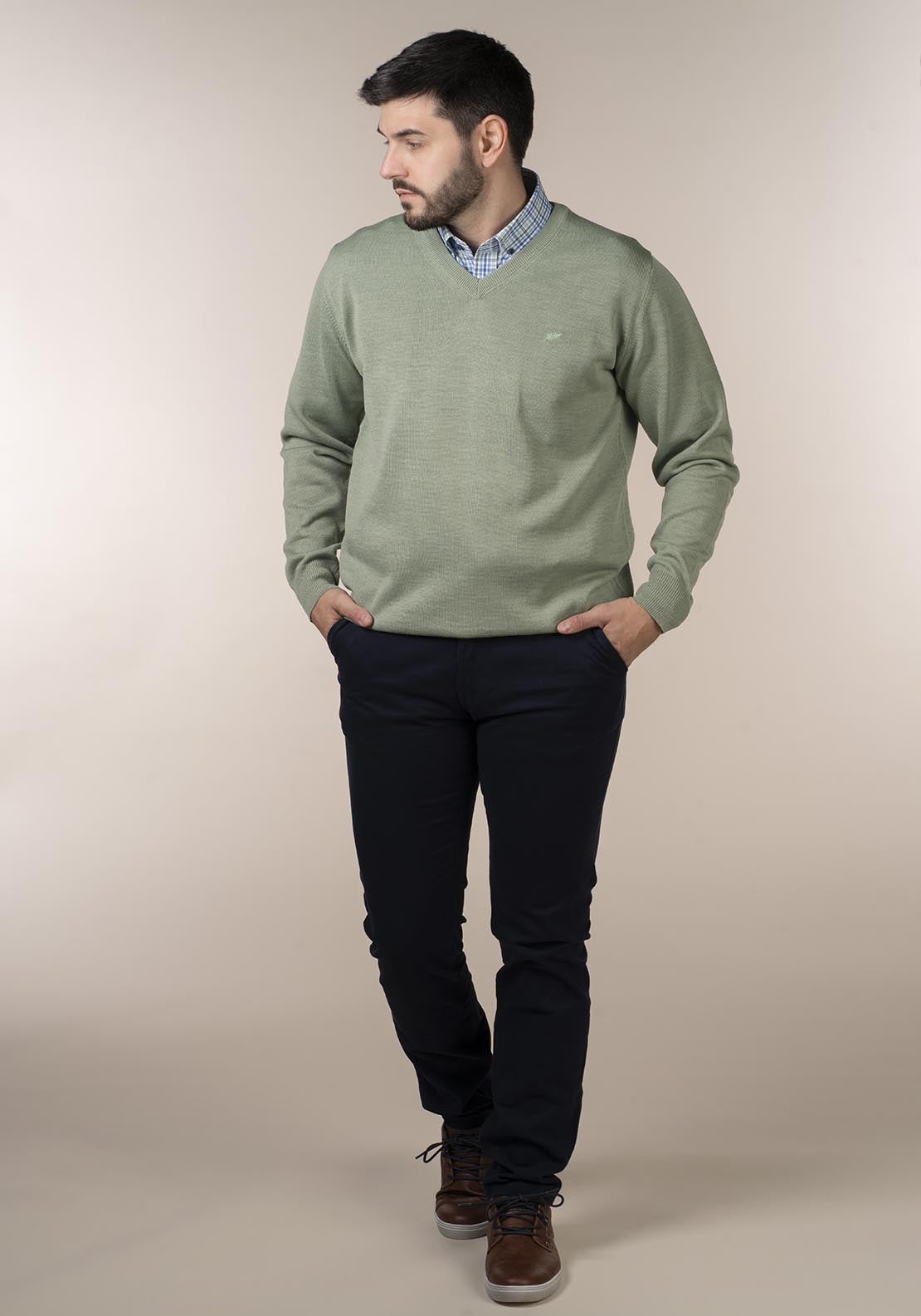 Yeats Mens 100% Cotton V-Neck Jumper 1 Shaws Department Stores
