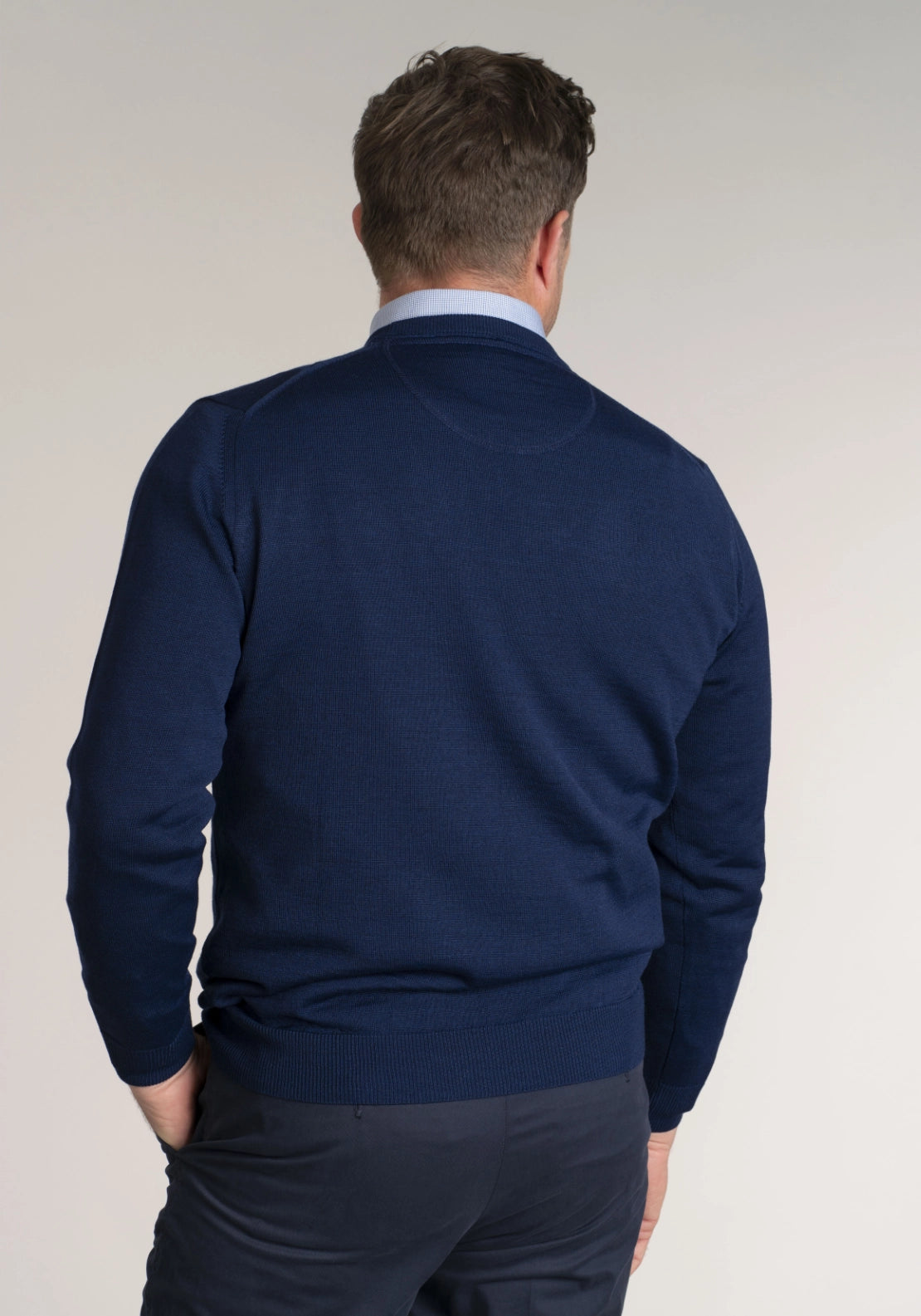 50/50 Merino Plain Knit Crew - Navy