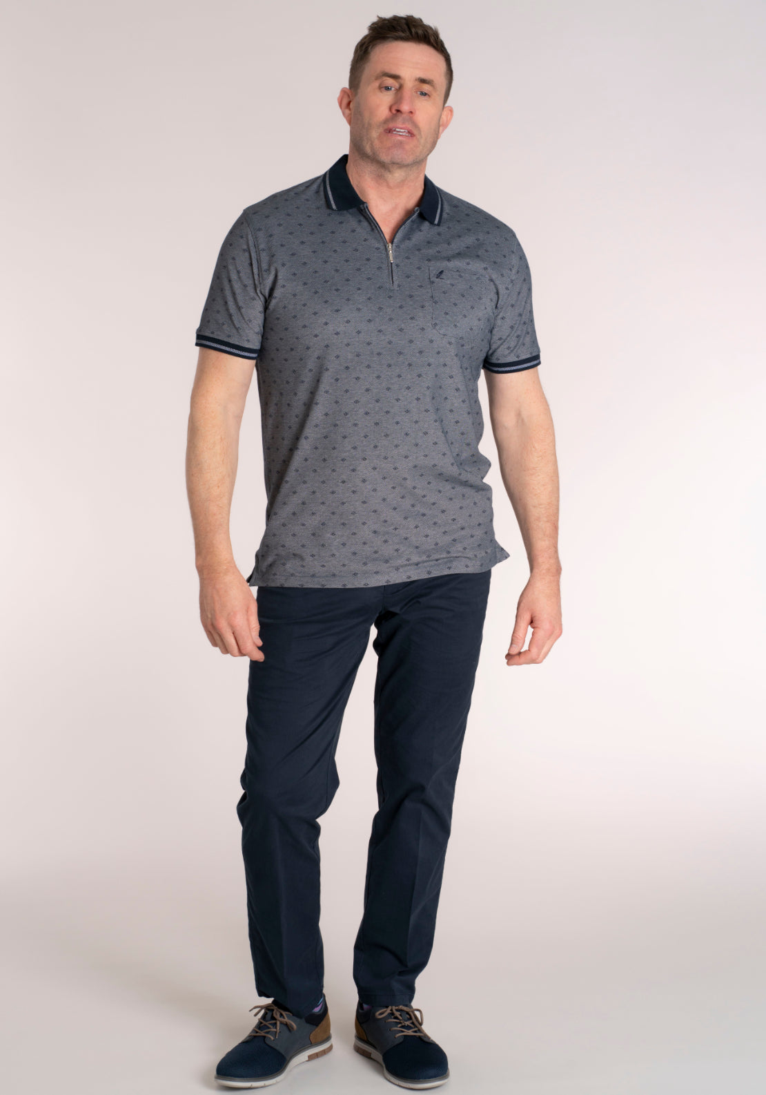 Yeats 100% Cotton Pique Polo - Dark Sapphire 6 Shaws Department Stores