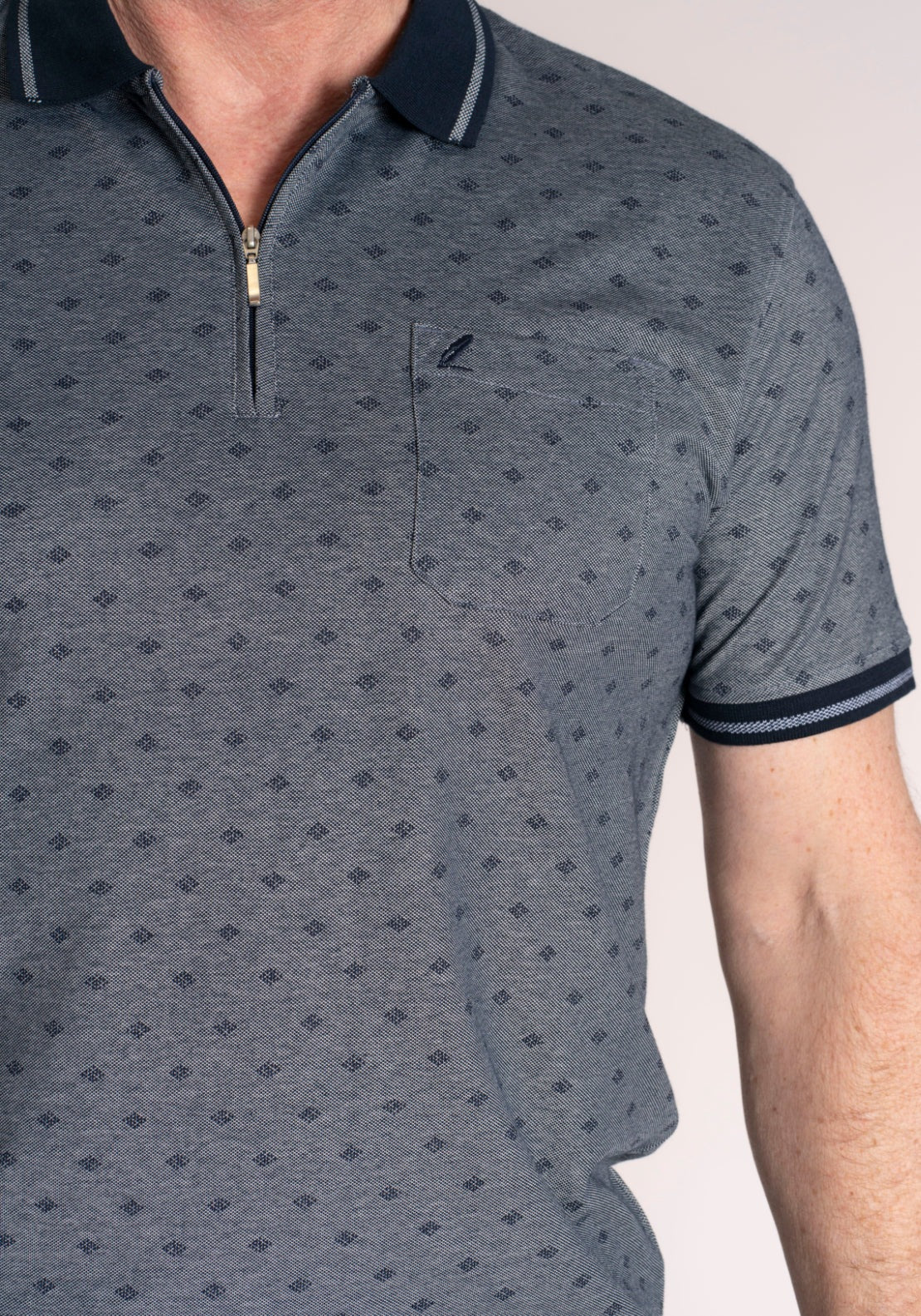 Yeats 100% Cotton Pique Polo - Dark Sapphire 5 Shaws Department Stores