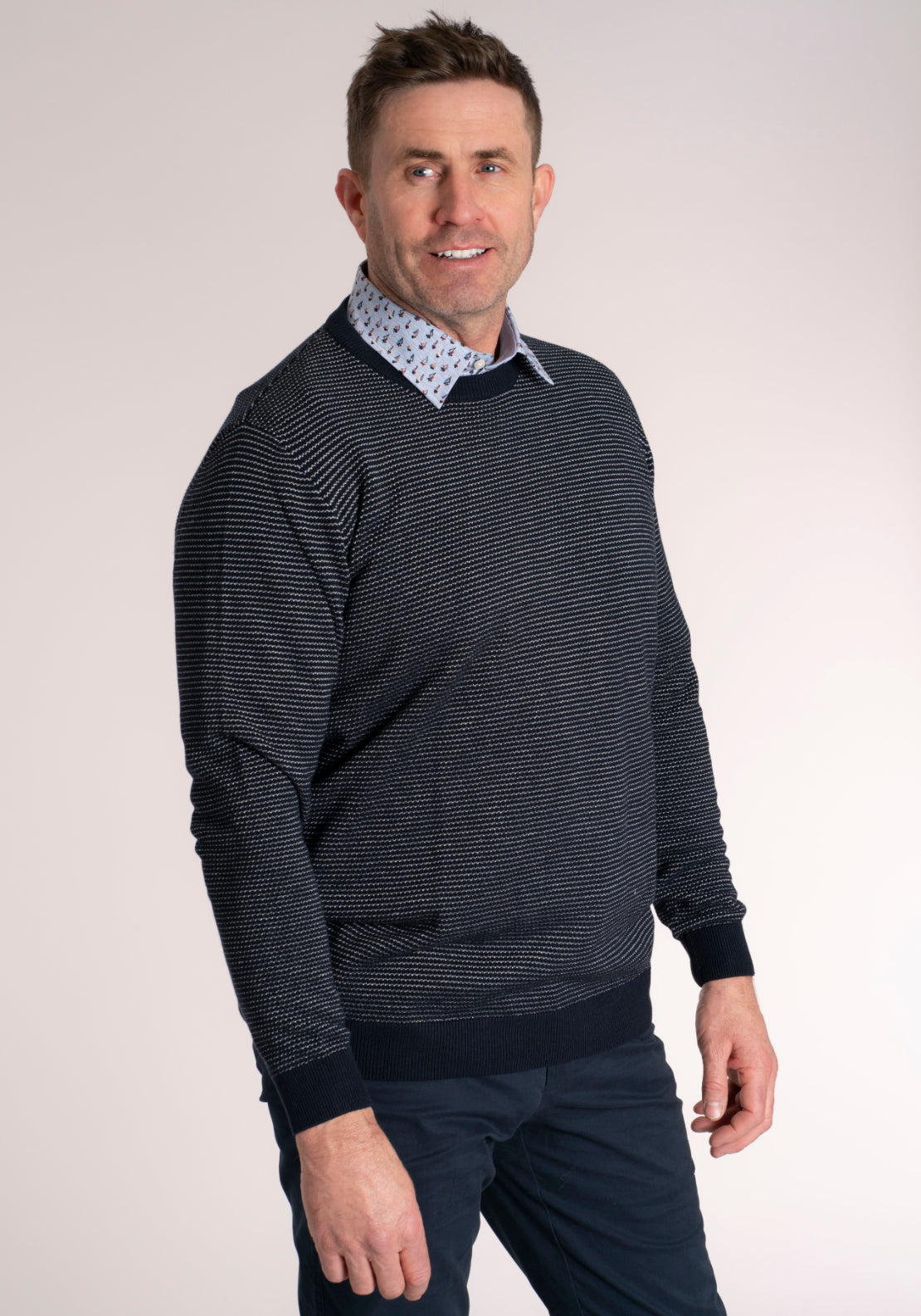 Yeats 100% Cotton Crew Neck Knitwear - Breathable Fabric 5 Shaws Department Stores