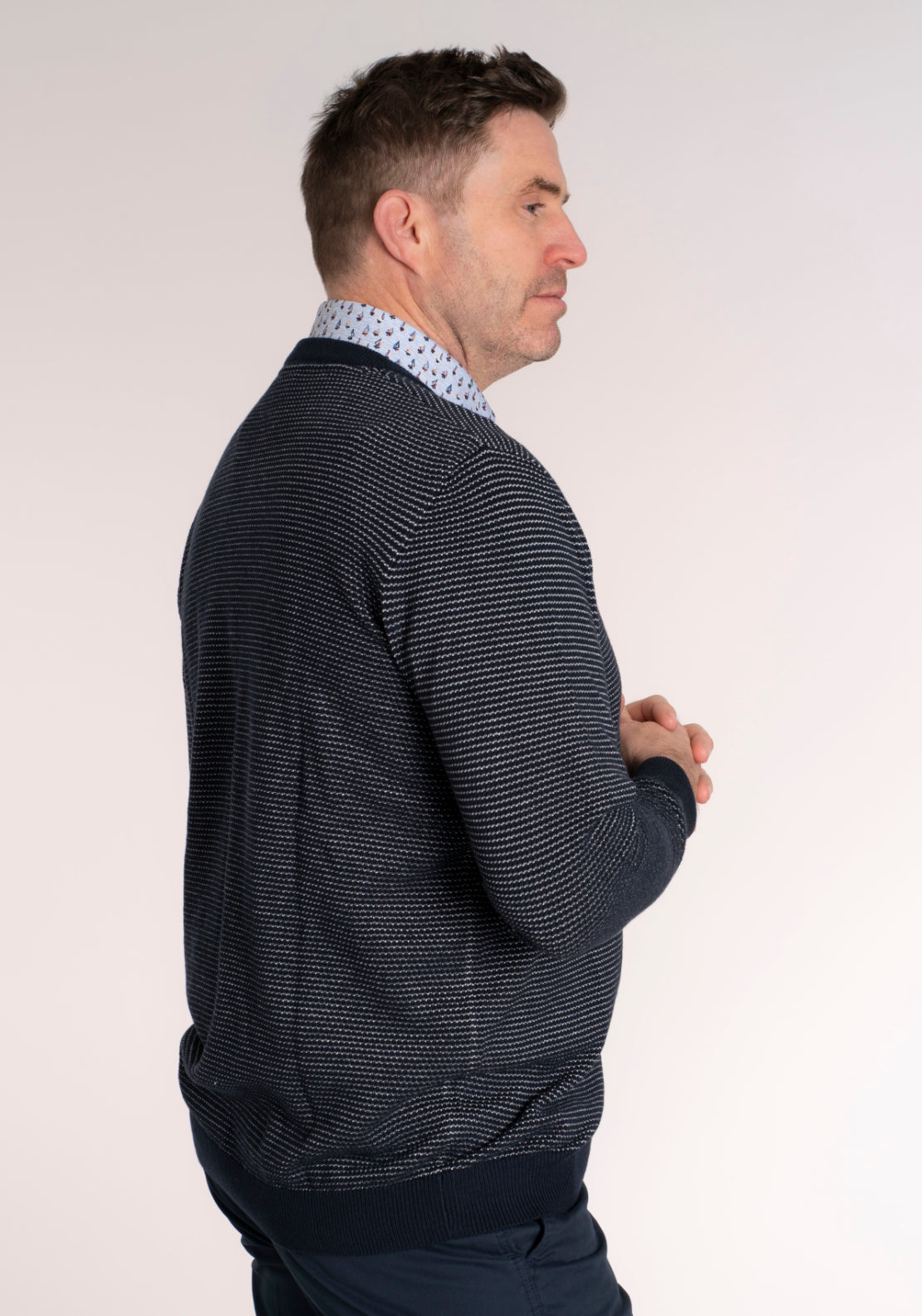 Yeats 100% Cotton Crew Neck Knitwear - Breathable Fabric 3 Shaws Department Stores
