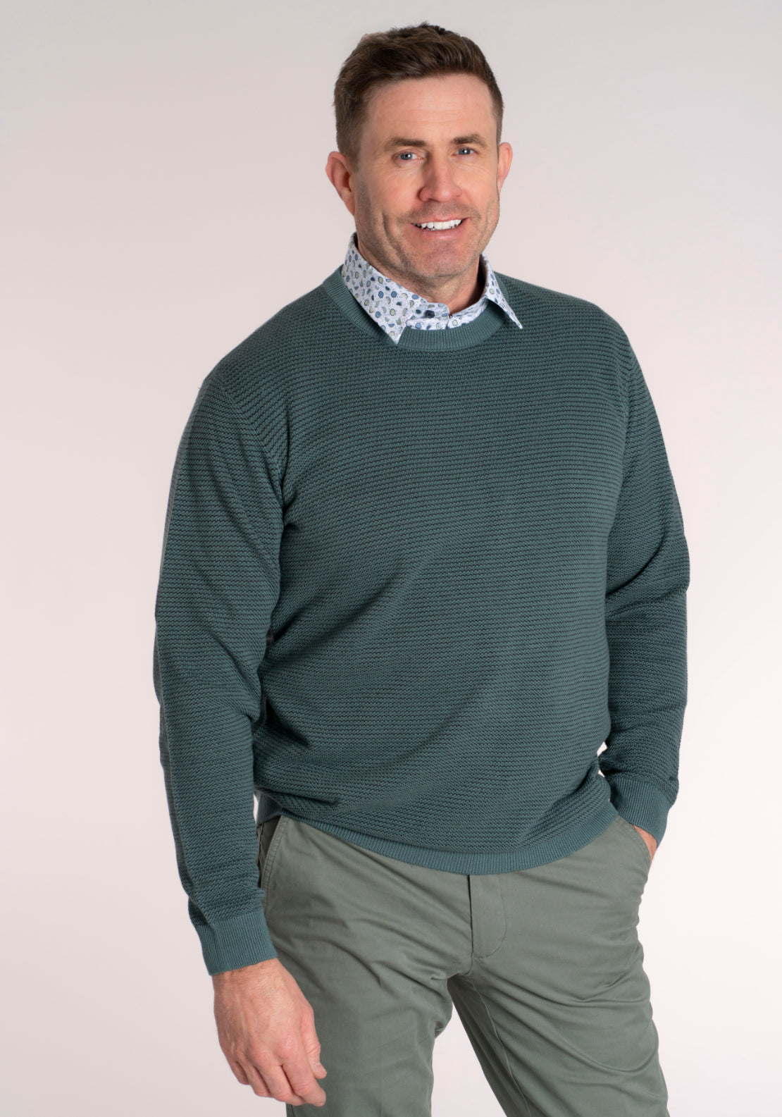 Yeats 100% Cotton Crew Neck Knitwear - Breathable Fabric 1 Shaws Department Stores