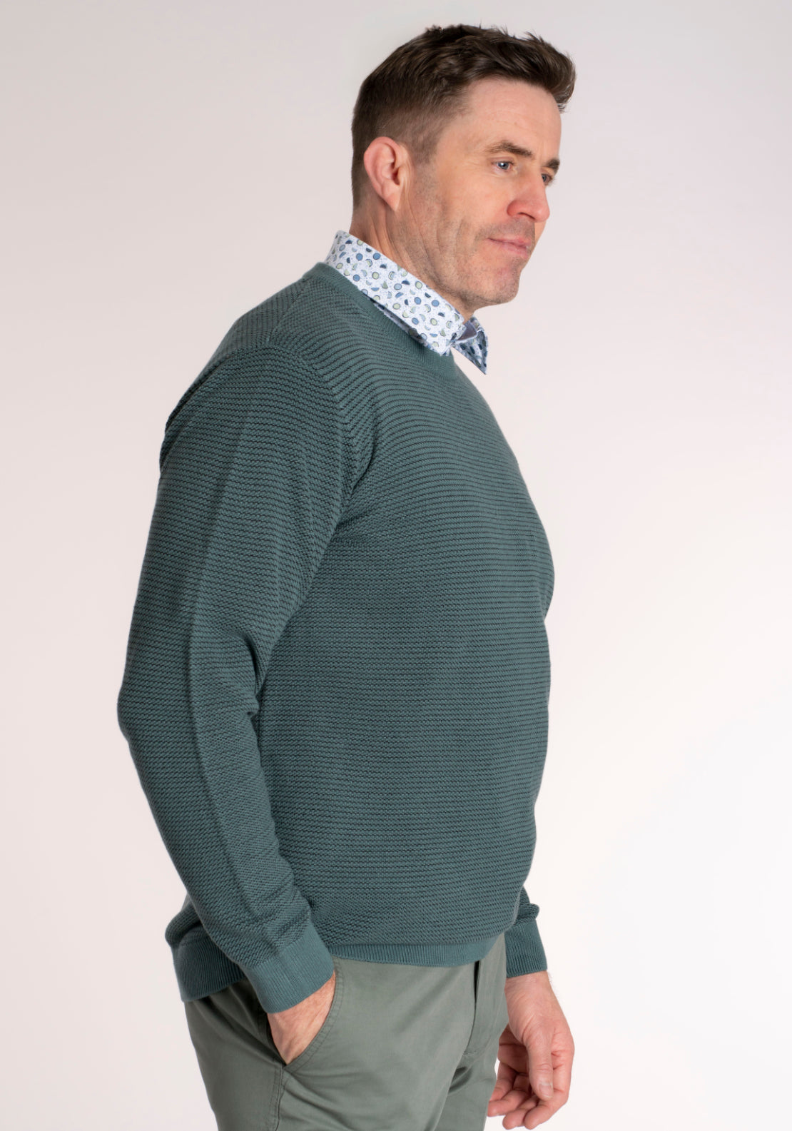 Yeats 100% Cotton Crew Neck Knitwear - Breathable Fabric 3 Shaws Department Stores