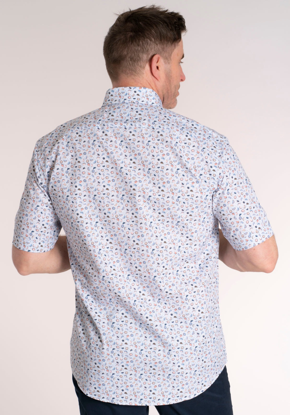 Yeats 100% Cotton Short Sleeve Print Shirt - Pink Melon 2 Shaws Department Stores