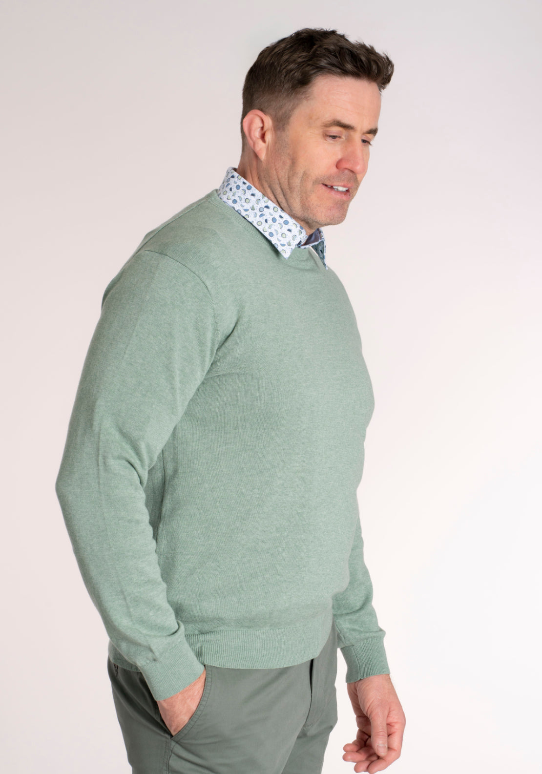 Yeats 100% Cotton Crew Neck Knitwear - Breathable Fabric 3 Shaws Department Stores