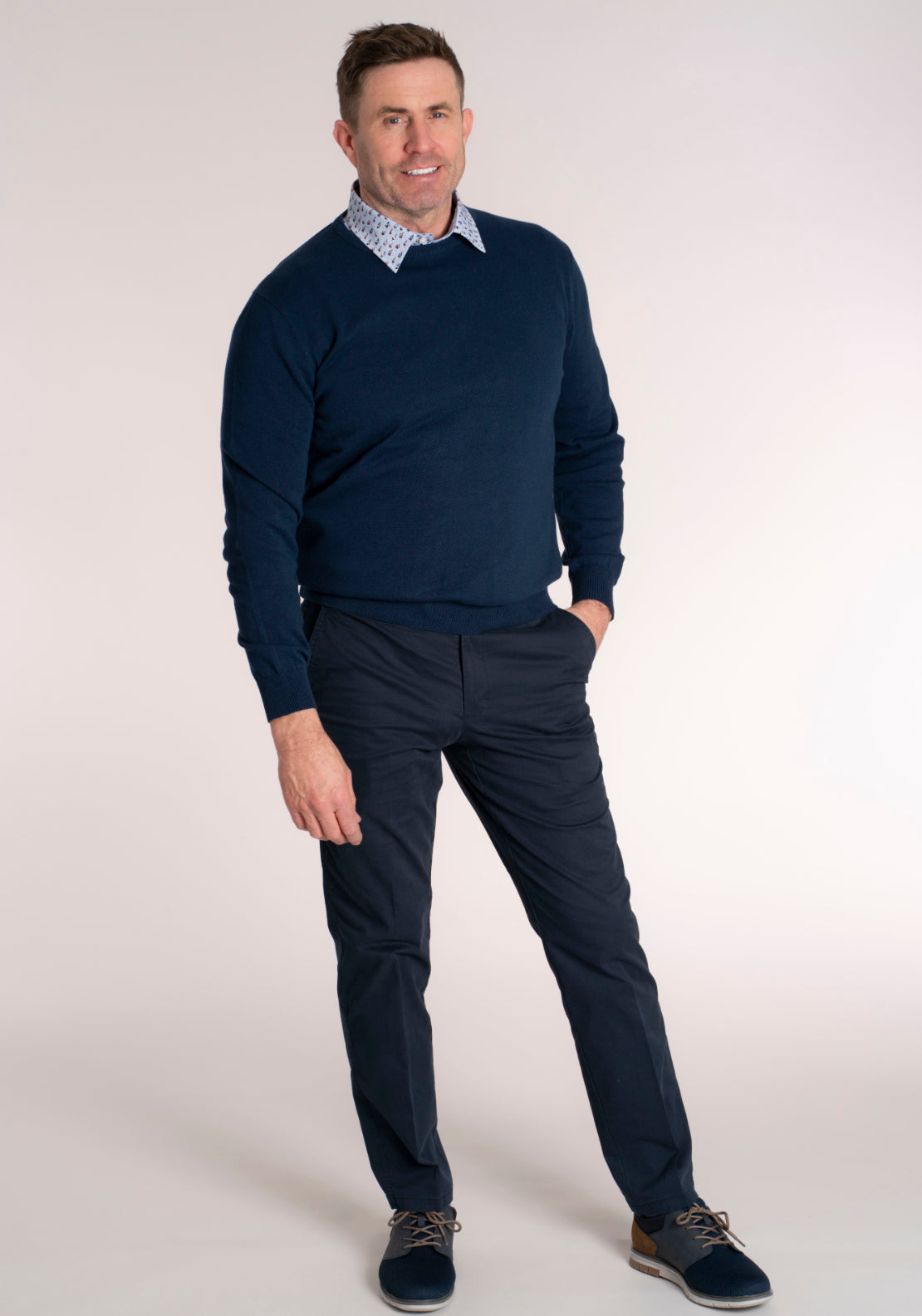 Yeats 100% Cotton Crew Neck Knitwear - Breathable Fabric 5 Shaws Department Stores