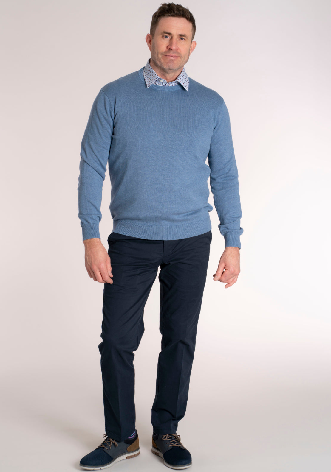 Yeats 100% Cotton Crew Neck Knitwear - Breathable Fabric 5 Shaws Department Stores