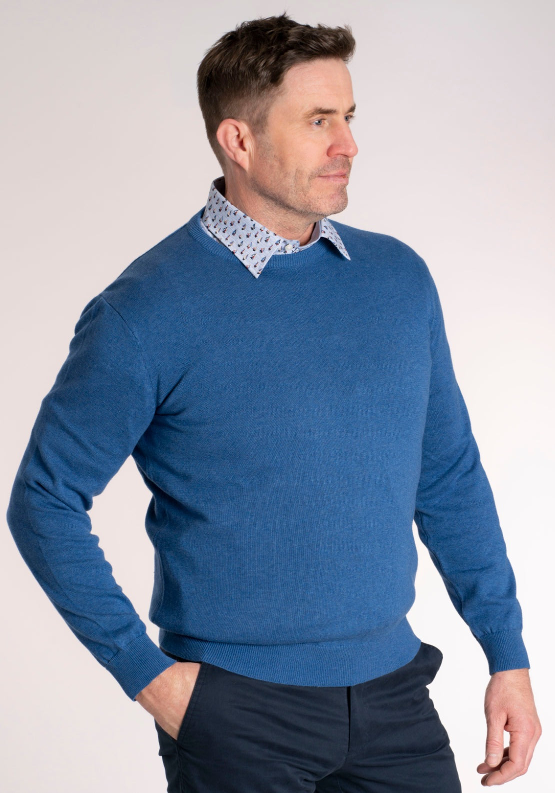 Yeats 100% Cotton Crew Neck Knitwear - Breathable Fabric 4 Shaws Department Stores
