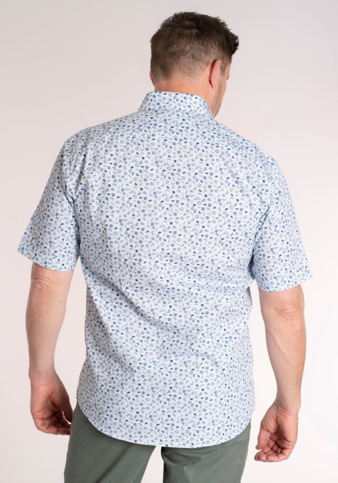 Yeats 100% Cotton Short Sleeve Print Shirt - Green Melon 2 Shaws Department Stores
