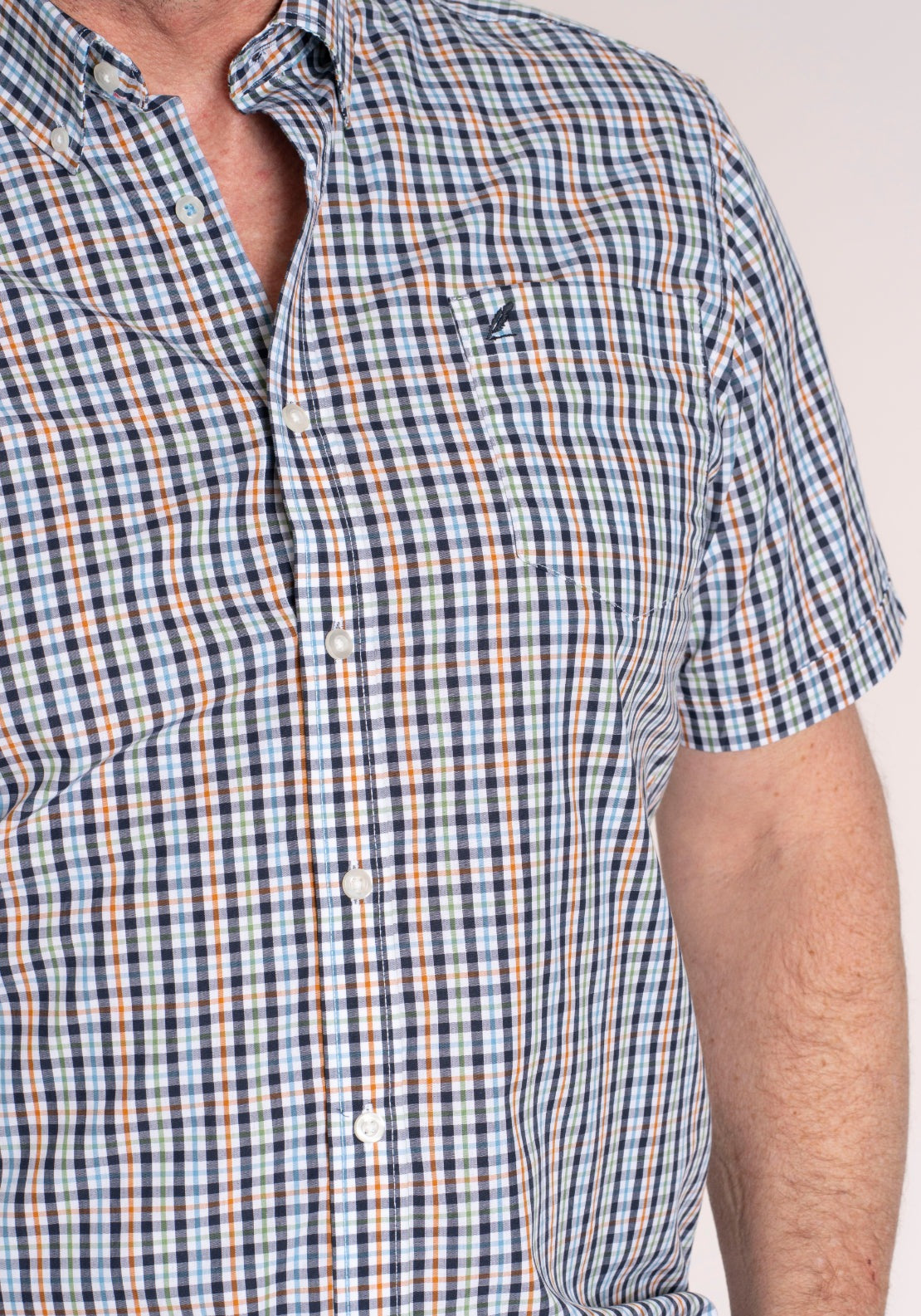 Yeats 100% Cotton Short Sleeve Check Shirt - Green 5 Shaws Department Stores