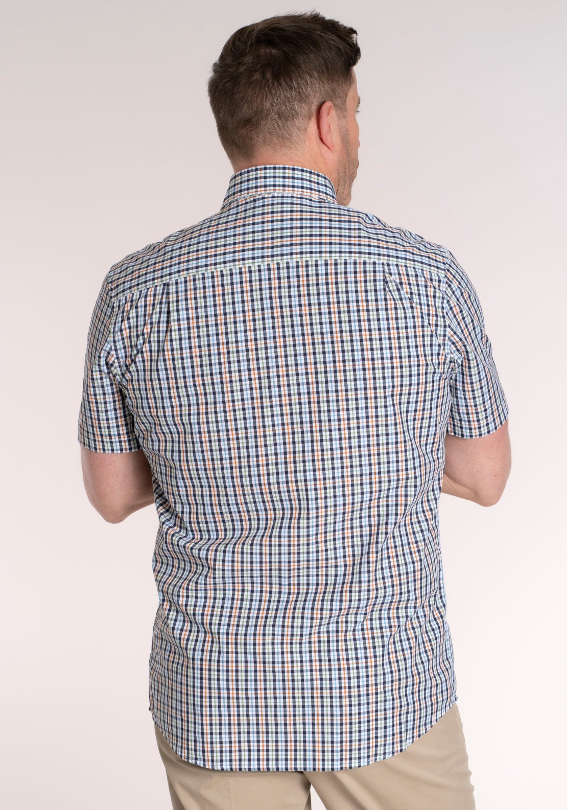 Yeats 100% Cotton Short Sleeve Check Shirt - Green 2 Shaws Department Stores
