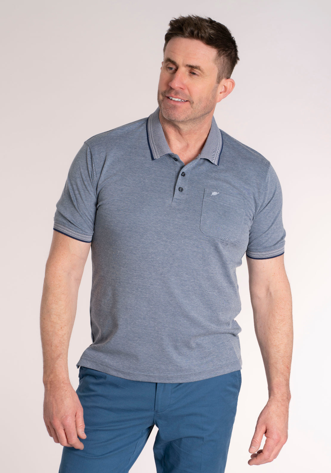 Yeats Yesil Polo - Blue / Grey 1 Shaws Department Stores