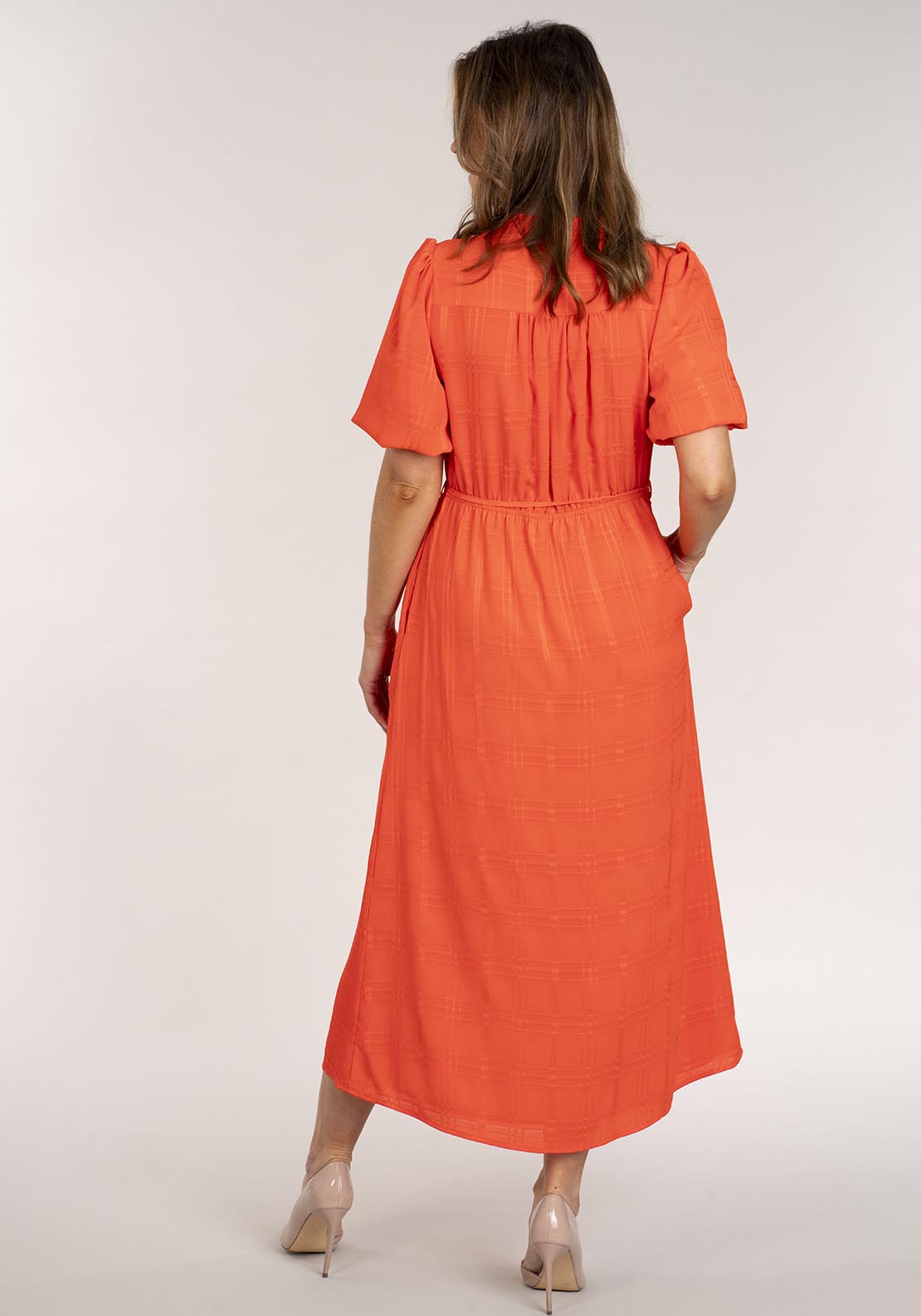 Naoise Short Sleeve Dress - Orange 5 Shaws Department Stores