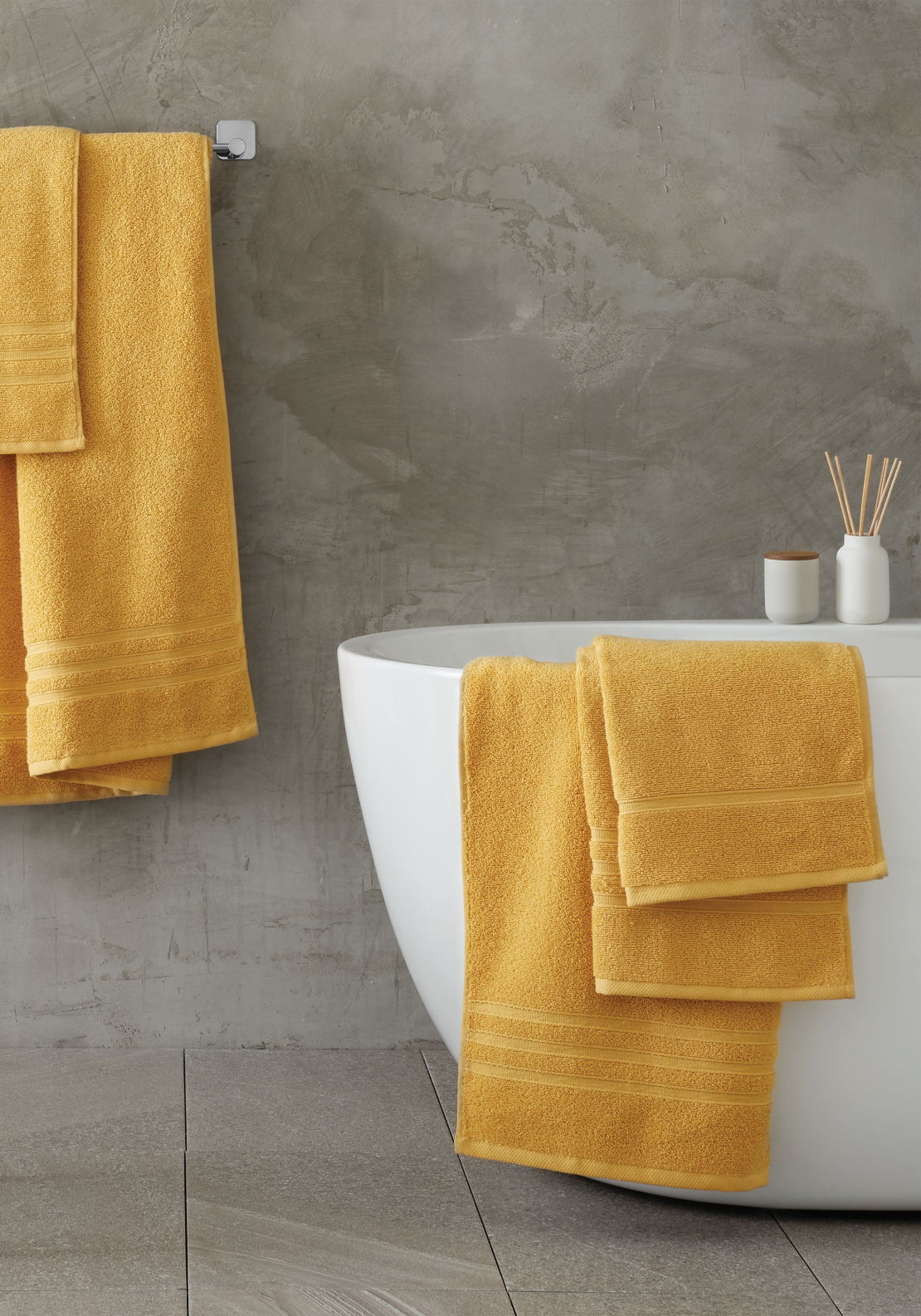 Catherine Lansfield 100% Cotton Zero Twist Towel 450gsm - Ochre 1 Shaws Department Stores