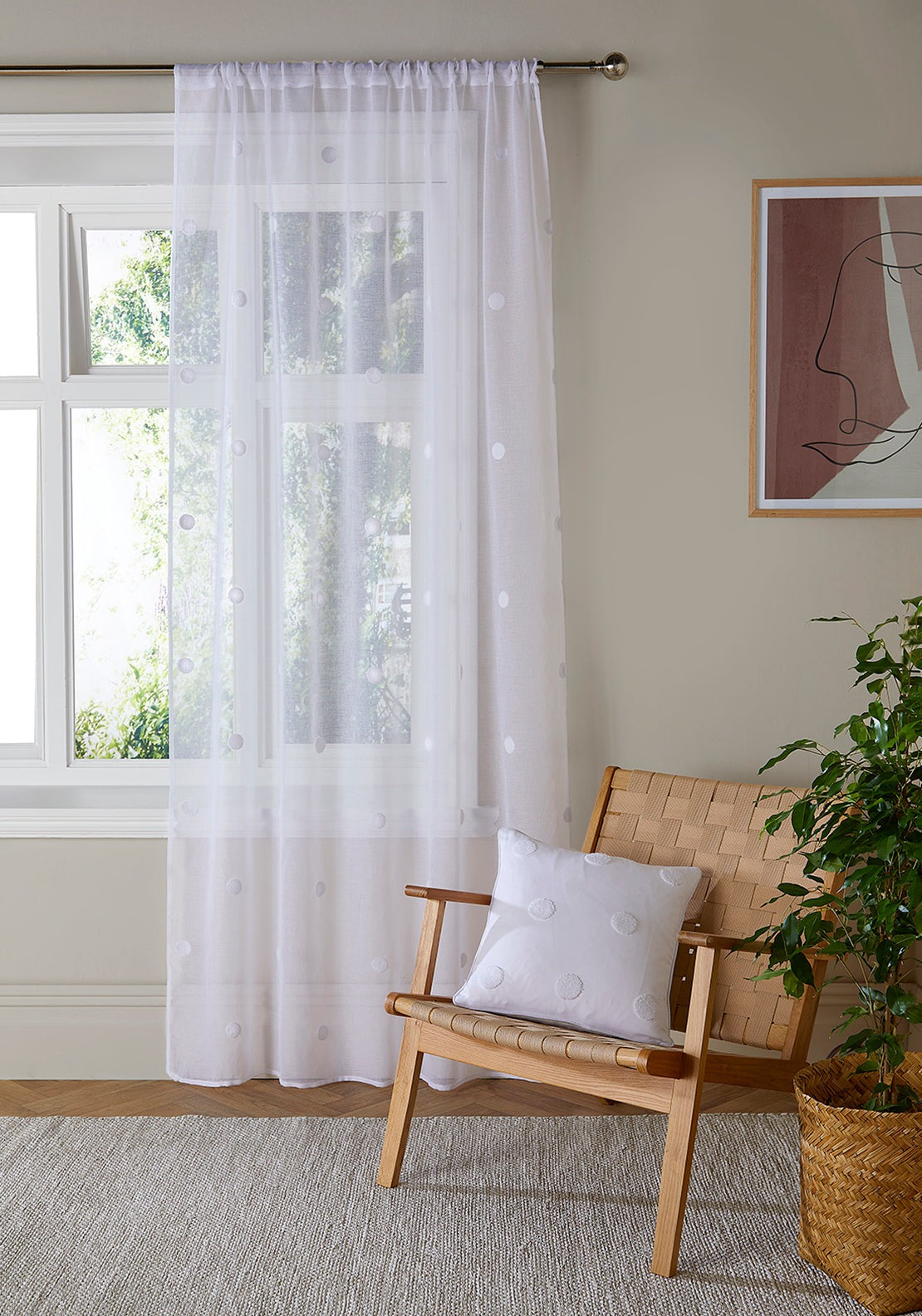 The Home Collection Tufted Spot White Pair Voile 55 X 54 1 Shaws Department Stores