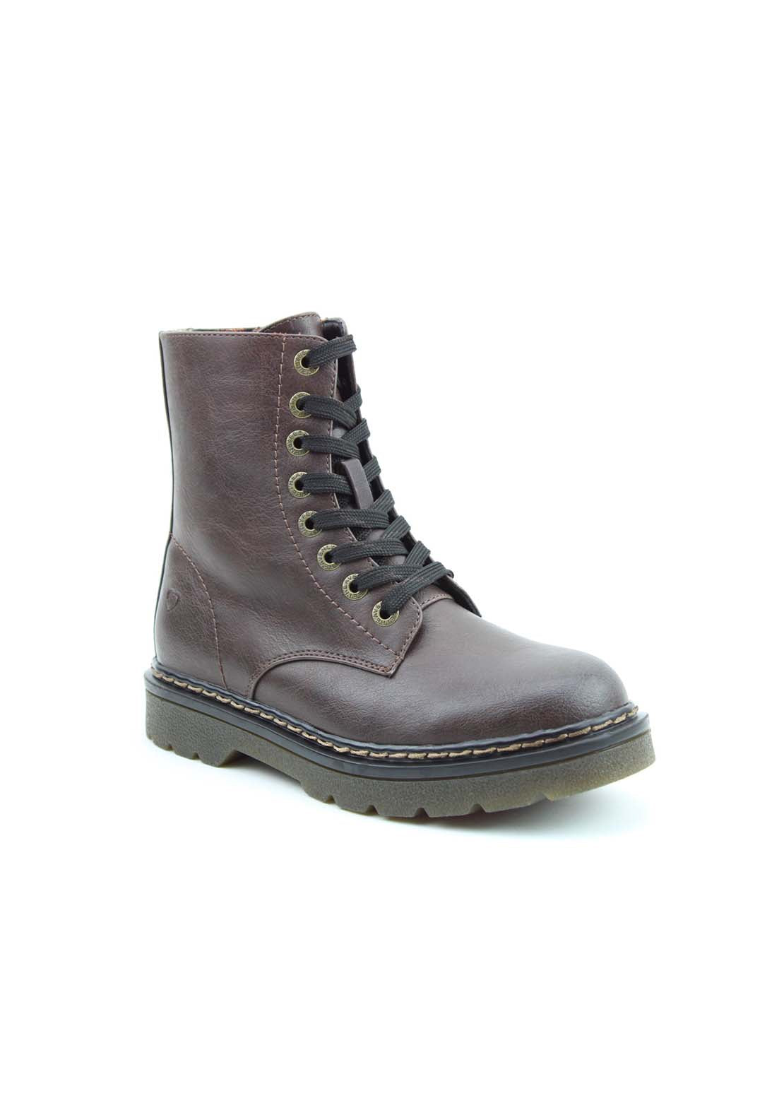 Heavenly Feet Justina2 Laced Boot - Brown 1 Shaws Department Stores