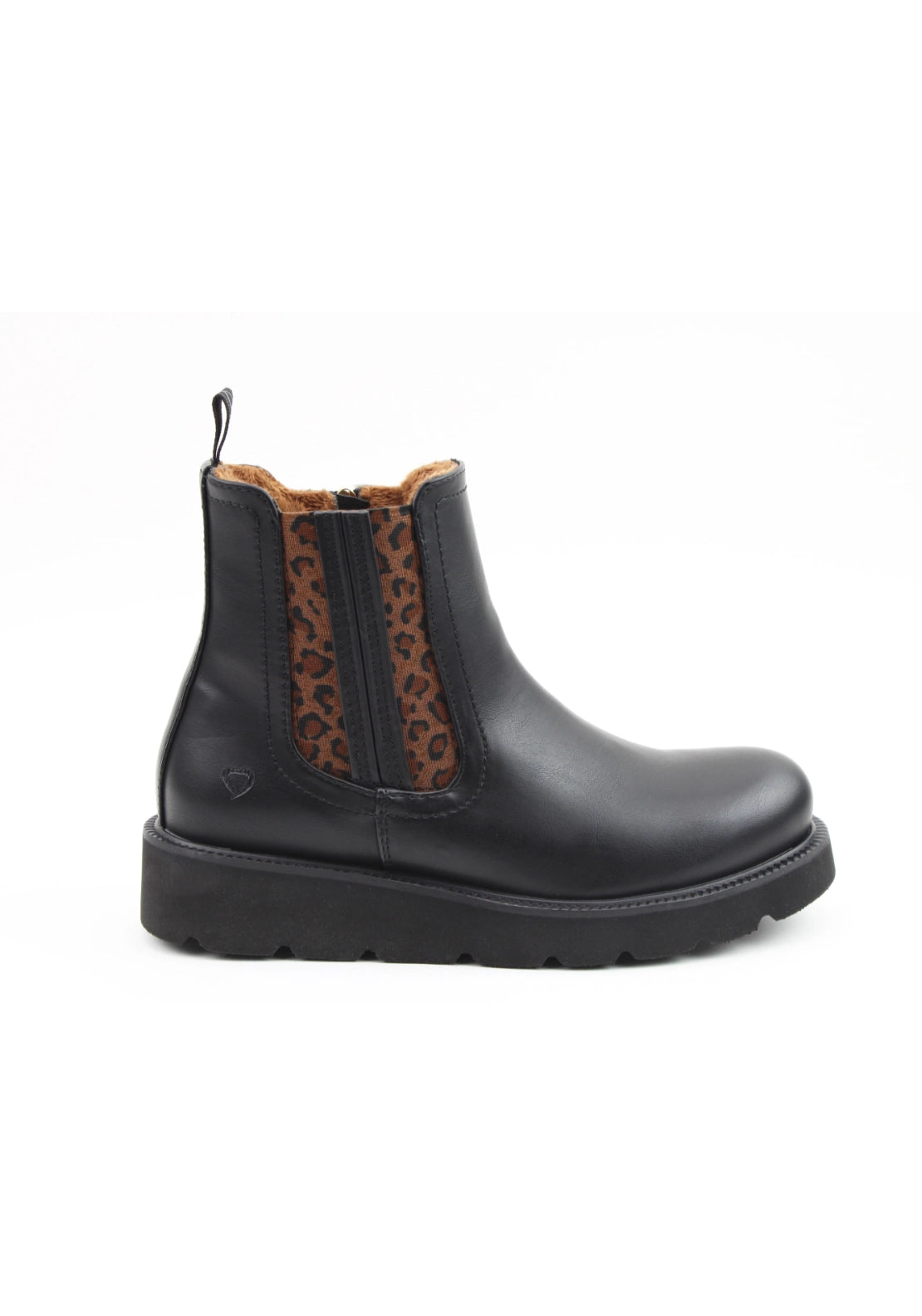 Elastic Gusset Wedge Boot - Black