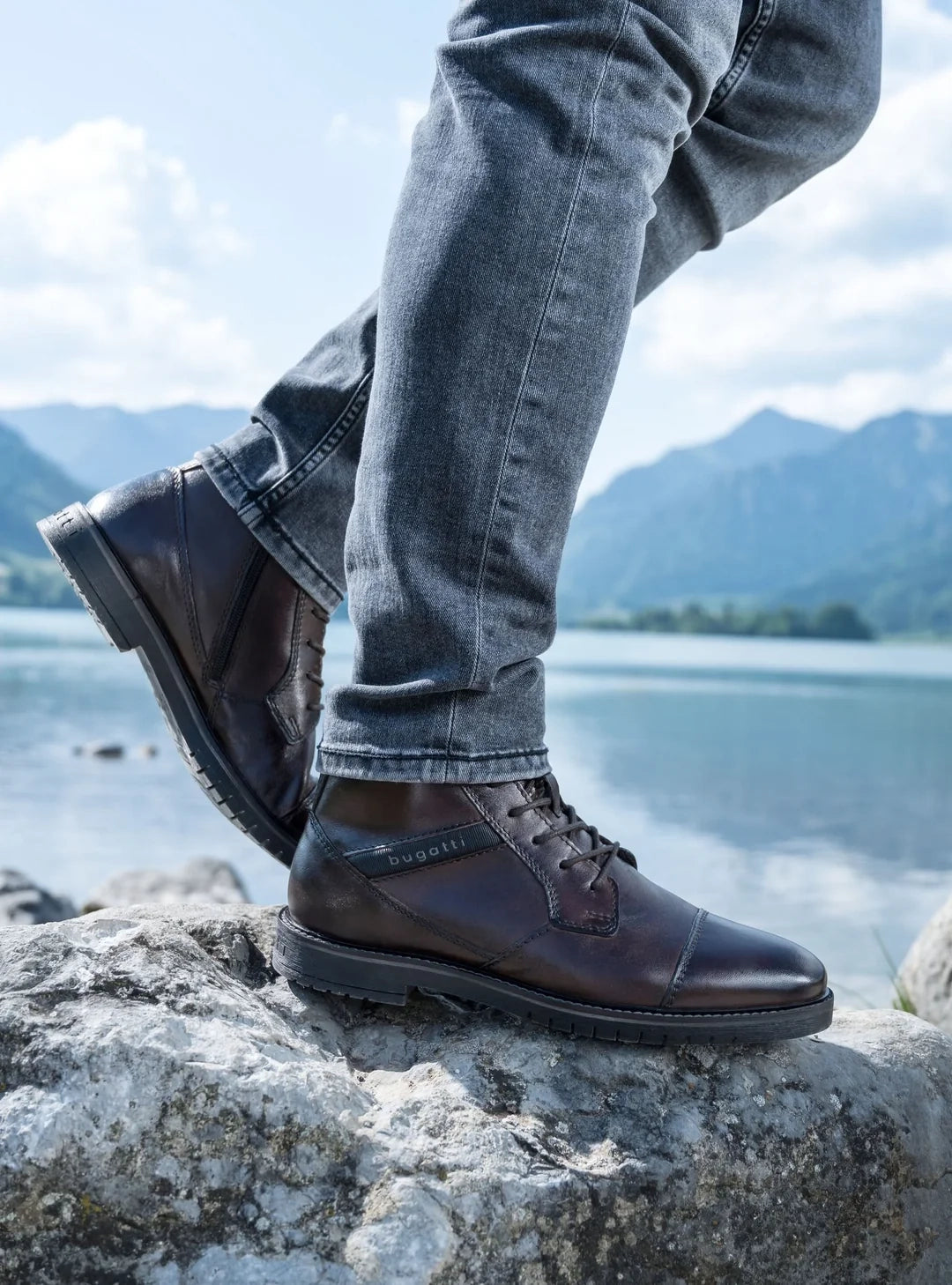 Caj Leather Lace Up Boots - Mid-brown