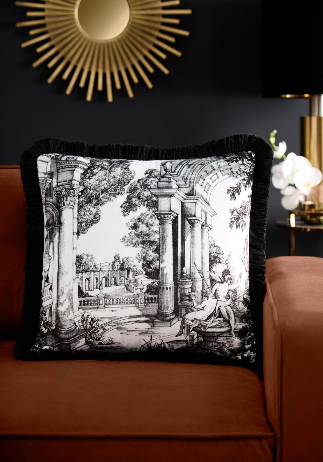 Laurence Llewelyn-bowen Vista Filled Cushion - Black / White 1 Shaws Department Stores