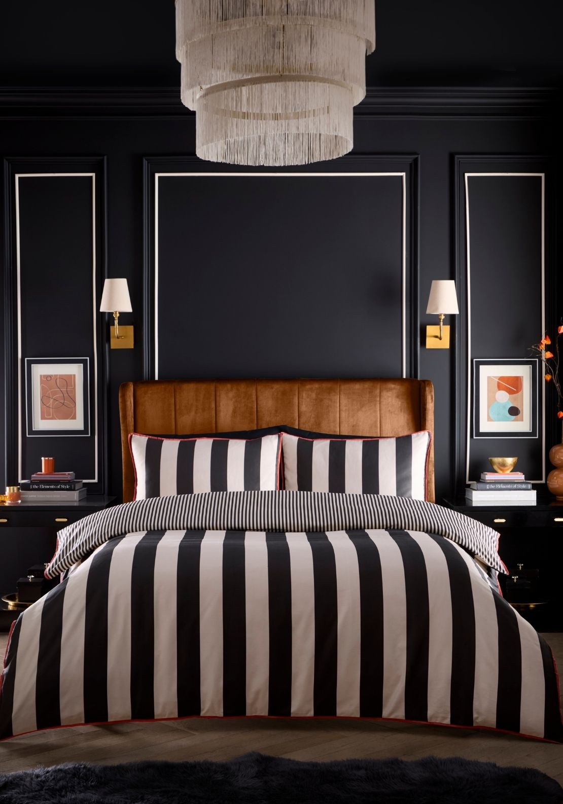 Laurence Llewelyn-bowen Festivo Circus Stripe Duvet Cover Set - Black 1 Shaws Department Stores