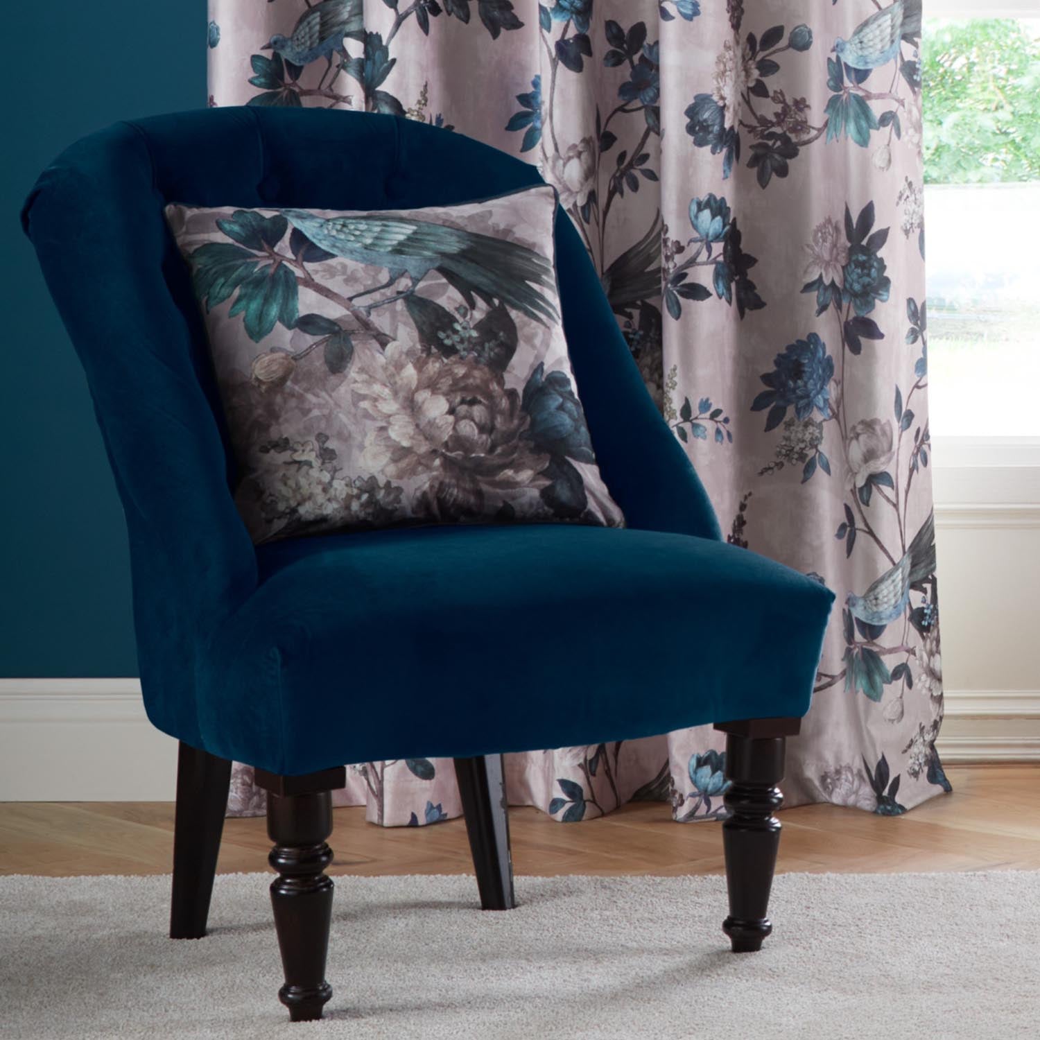 Heather & Ferne Chatsworth Teal Filled Cushion 3 Shaws Department Stores