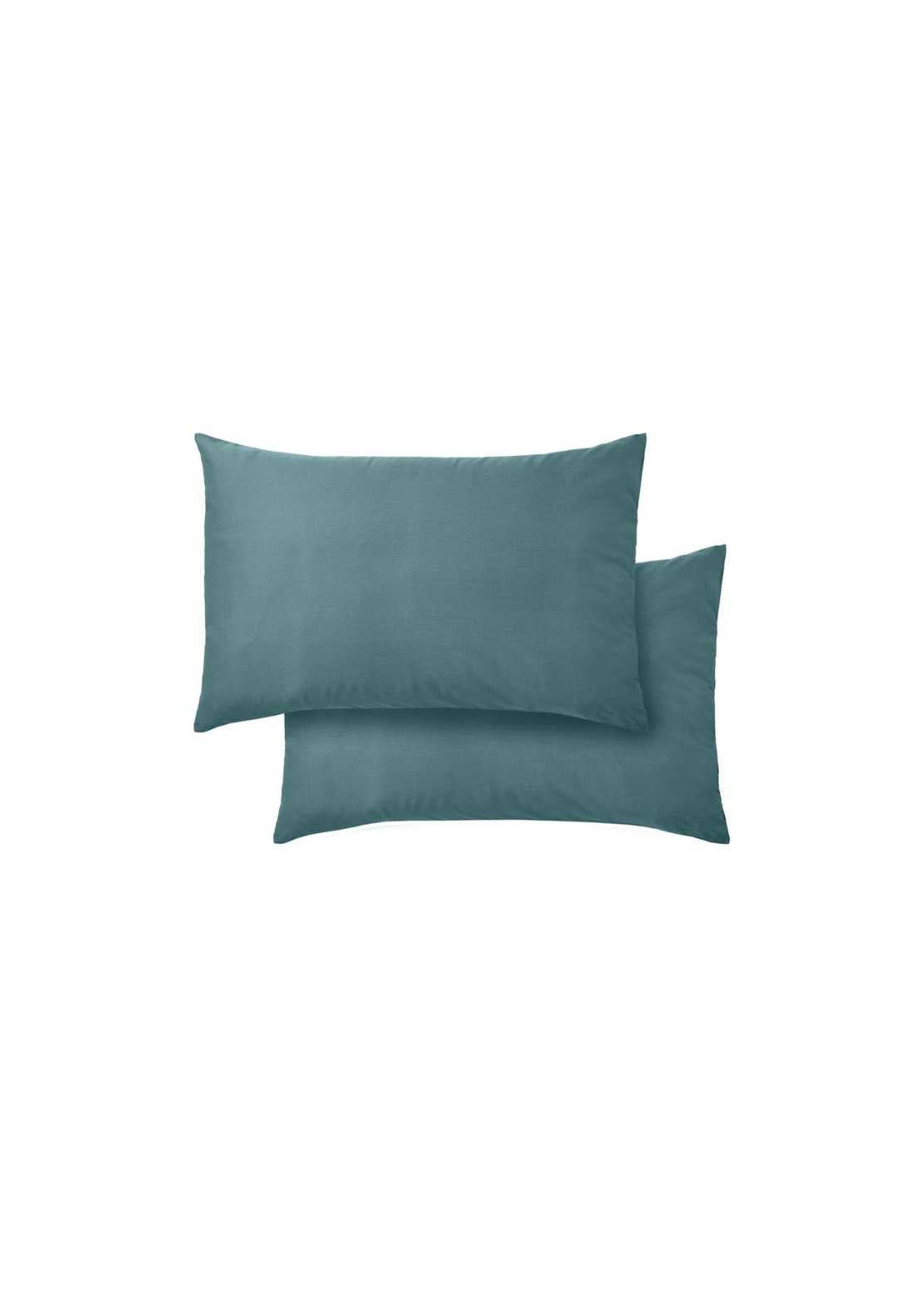 Bianca 400 Thread Count 100% Cotton Sateen Standard Pillowcase Pair - Teal 1 Shaws Department Stores