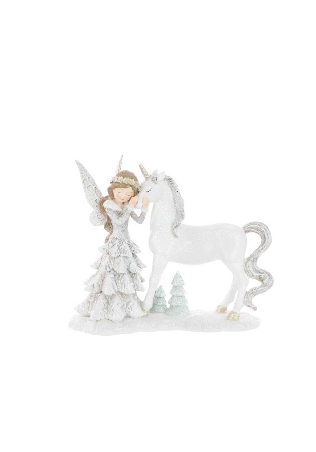 Floralsilk Resin Fairy And Unicorn Ornament 1 Shaws Department Stores