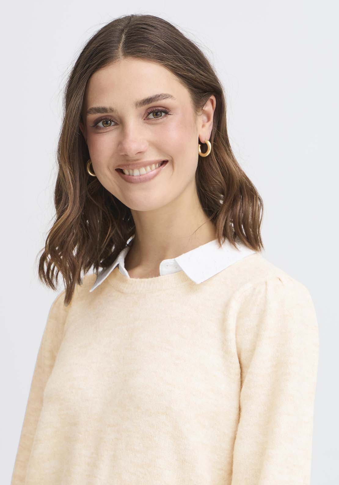 Fransa Knit Pullover - Green 3 Shaws Department Stores